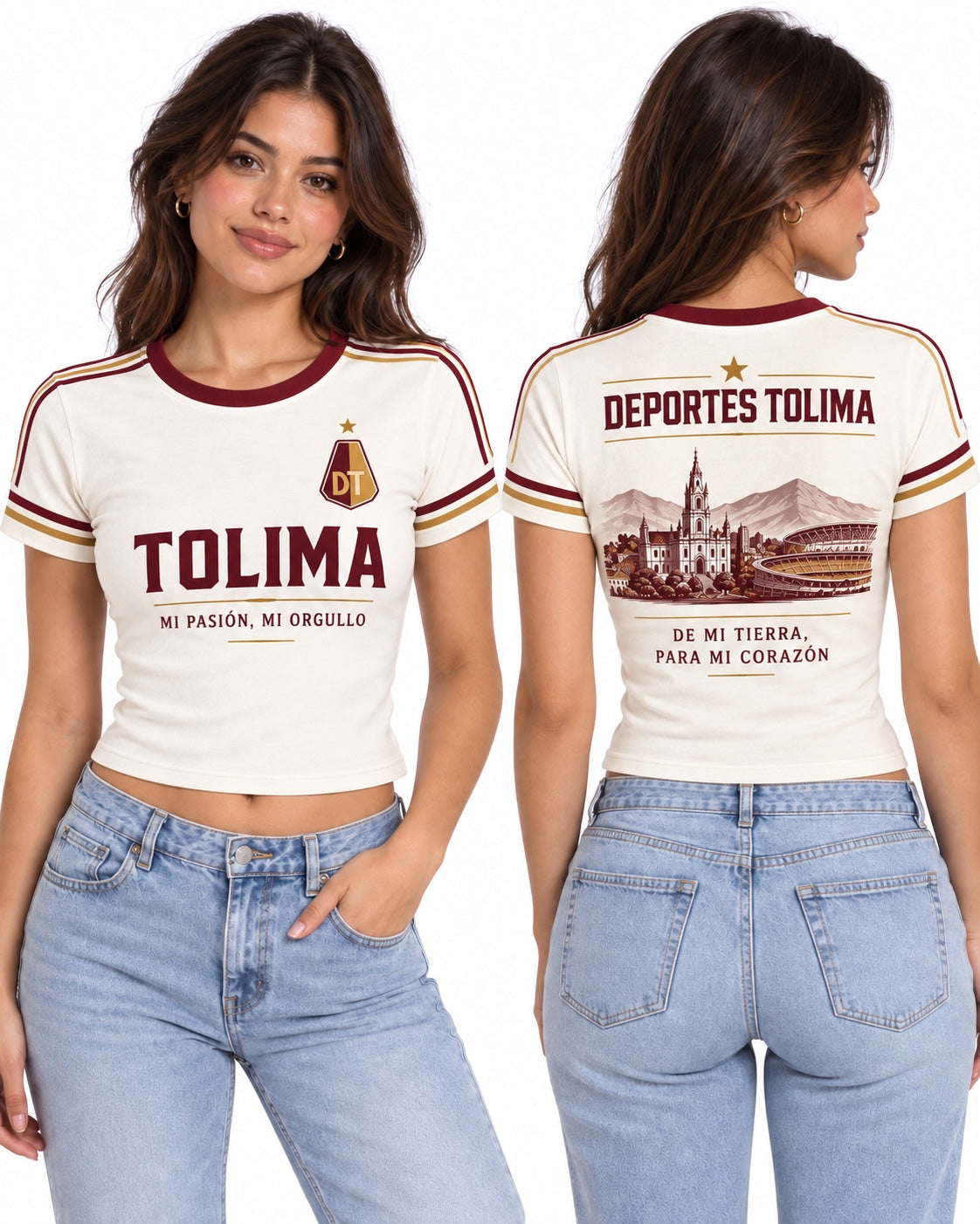 Deportes Tolima baby tee mujer