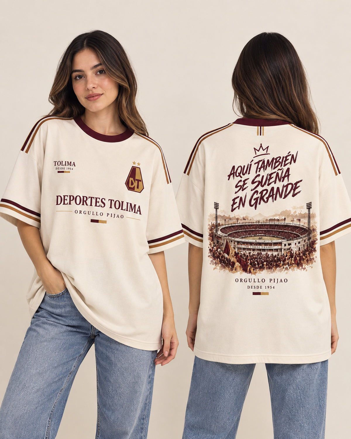 Deportes Tolima X Aquí Se Sueña En Grande — oversize larga mujer
