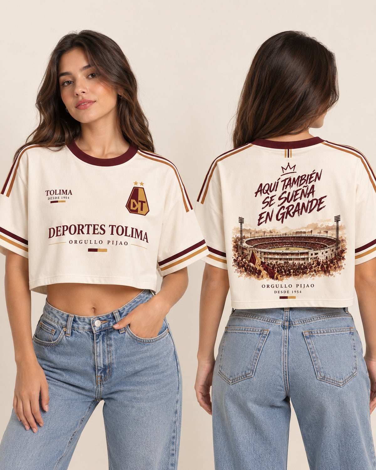Deportes Tolima X Aquí Se Sueña En Grande — oversize corta mujer