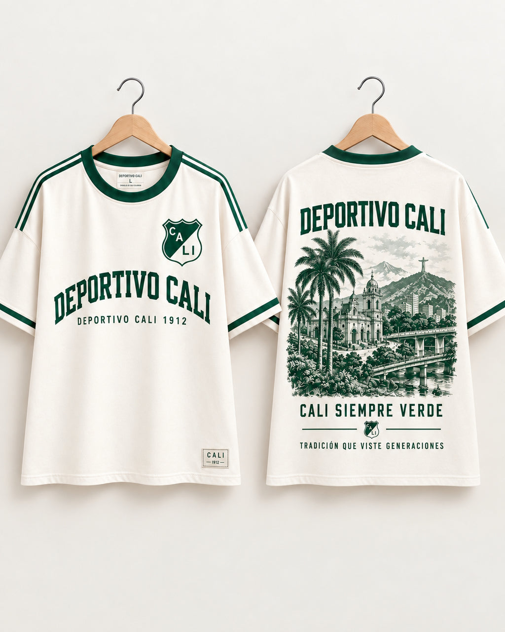 Deportivo Cali X Cali Siempre Verde — prenda sola frente y espalda