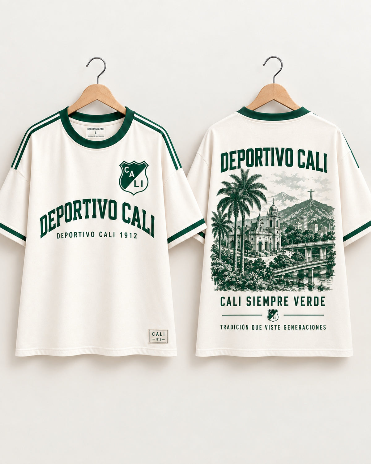 Deportivo Cali X Cali Siempre Verde — prenda sola frente y espalda