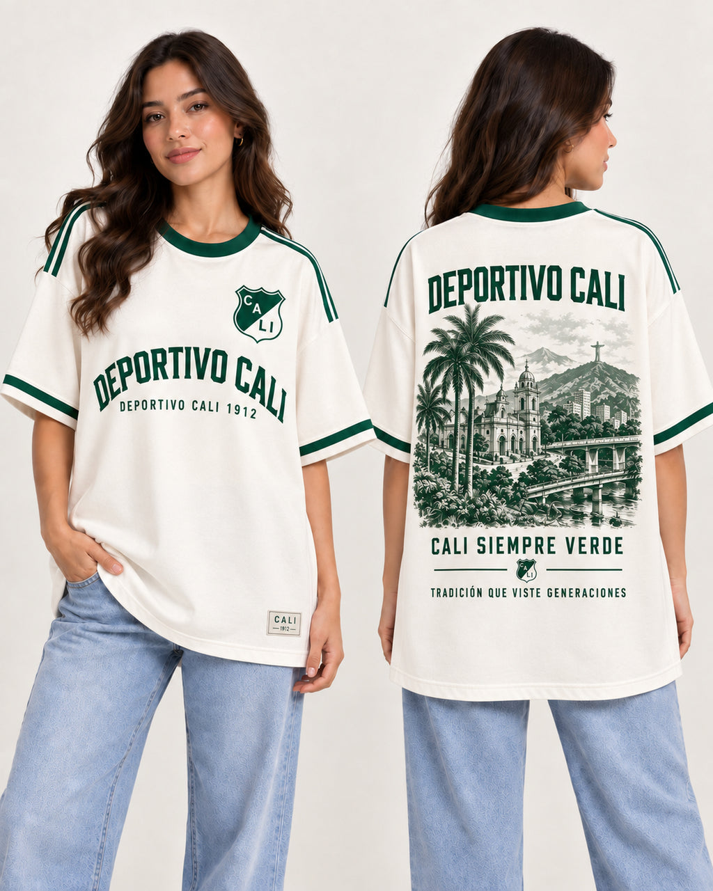 Deportivo Cali X Cali Siempre Verde — oversize larga mujer
