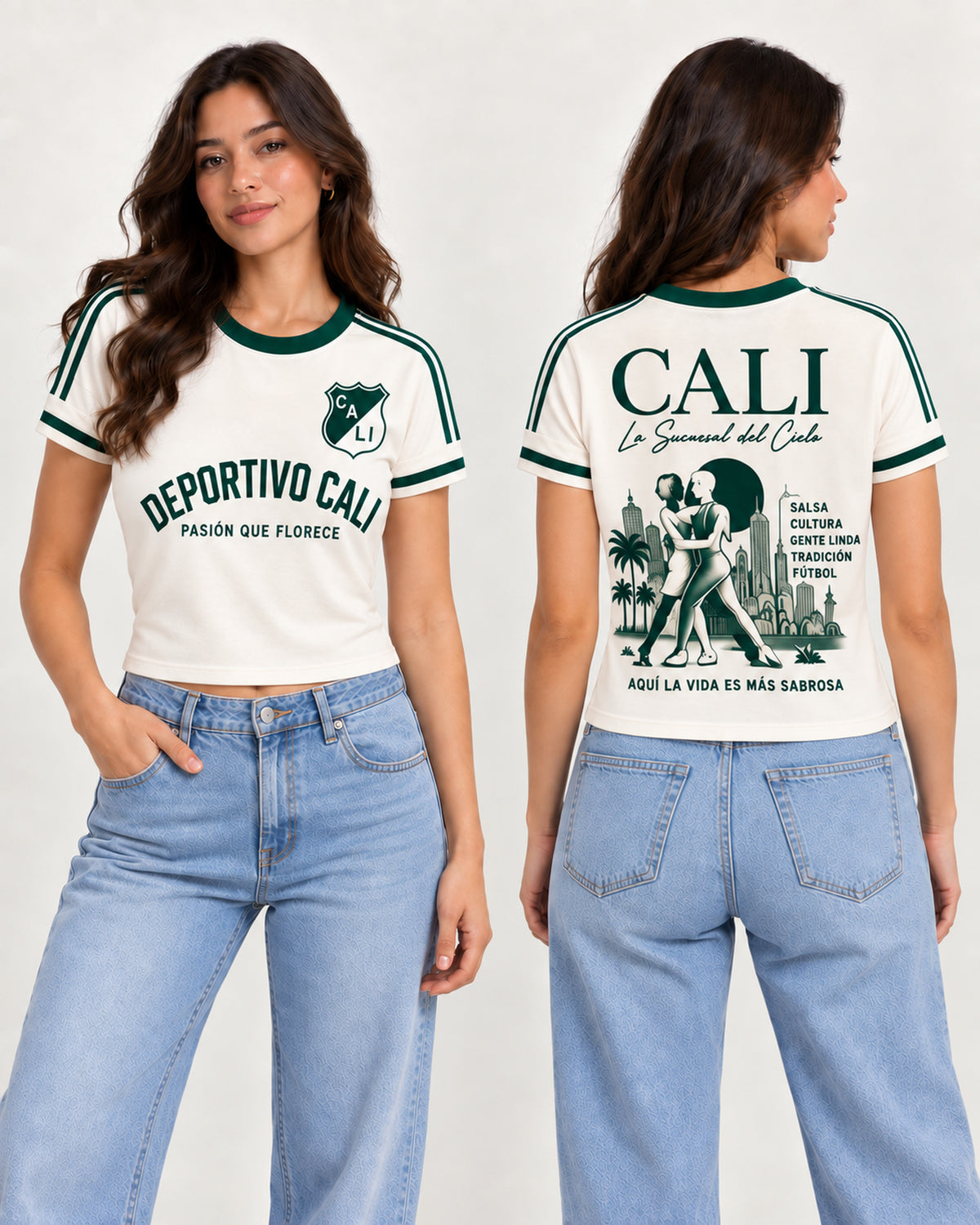 Deportivo Cali X La Sucursal Del Cielo — baby tee mujer