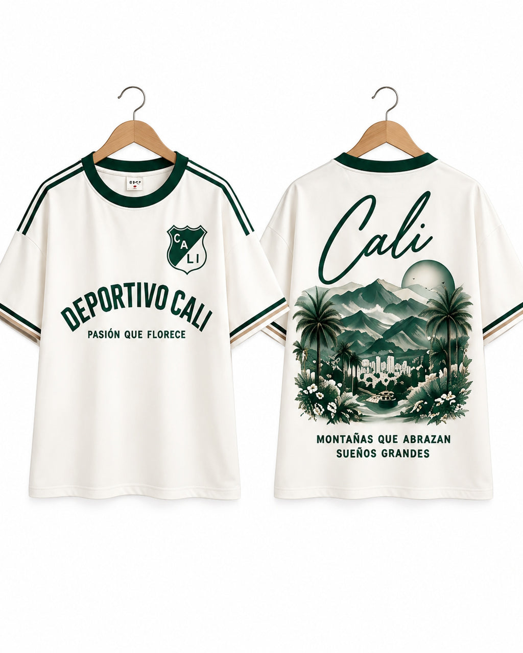 Deportivo Cali X Montañas Que Abrazan — prenda sola frente y espalda