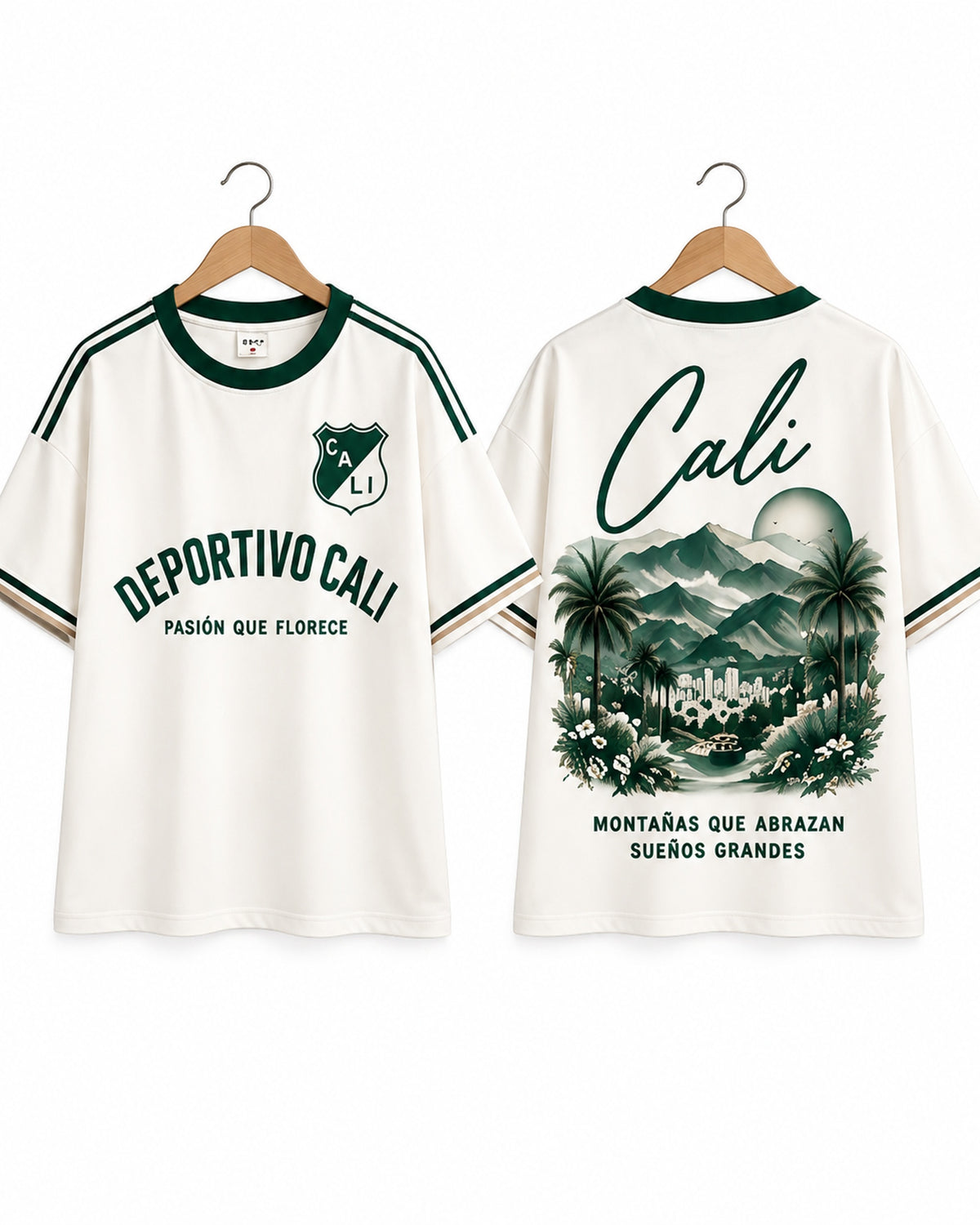 Deportivo Cali X Montañas Que Abrazan — prenda sola frente y espalda