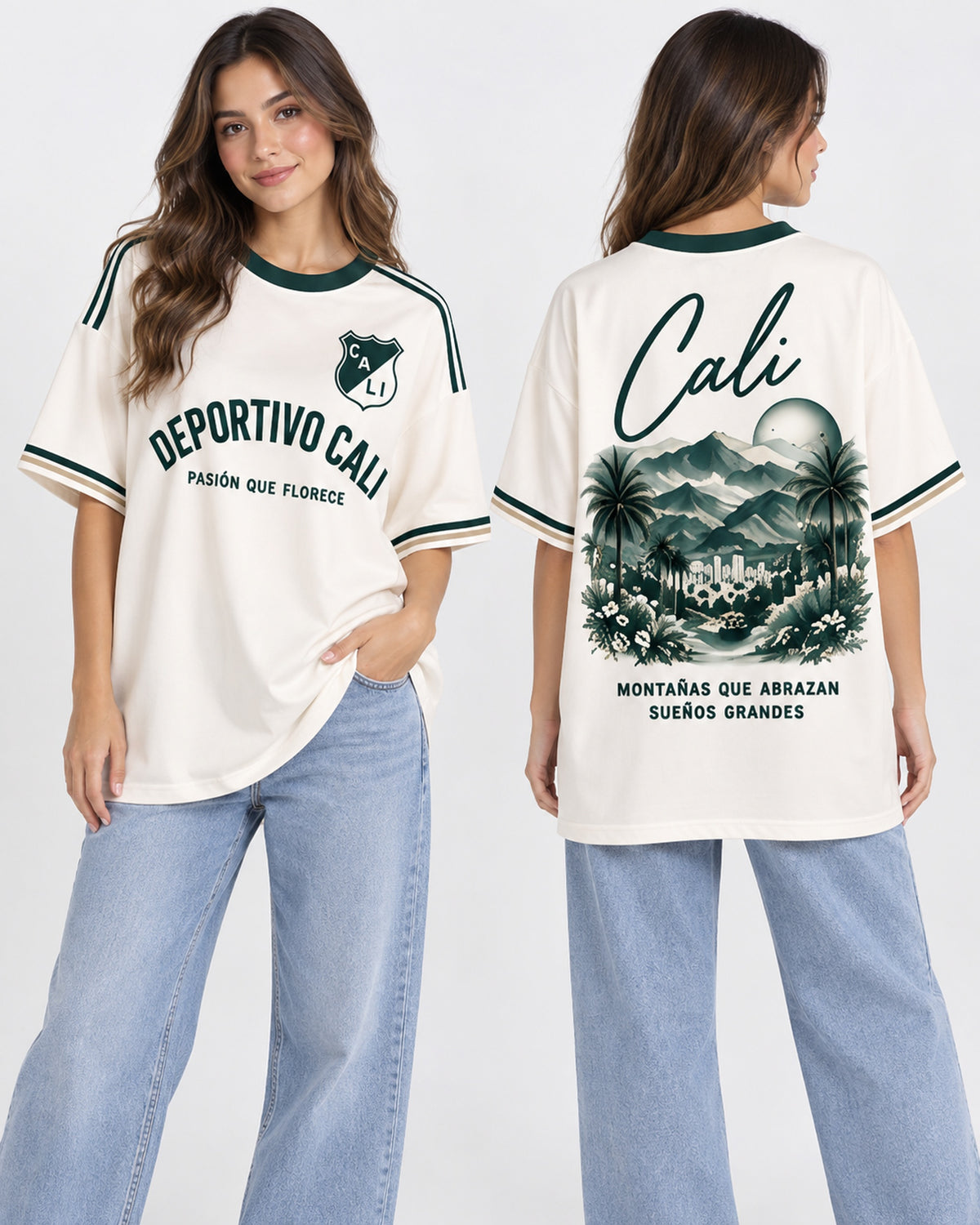 Deportivo Cali X Montañas Que Abrazan — oversize larga mujer