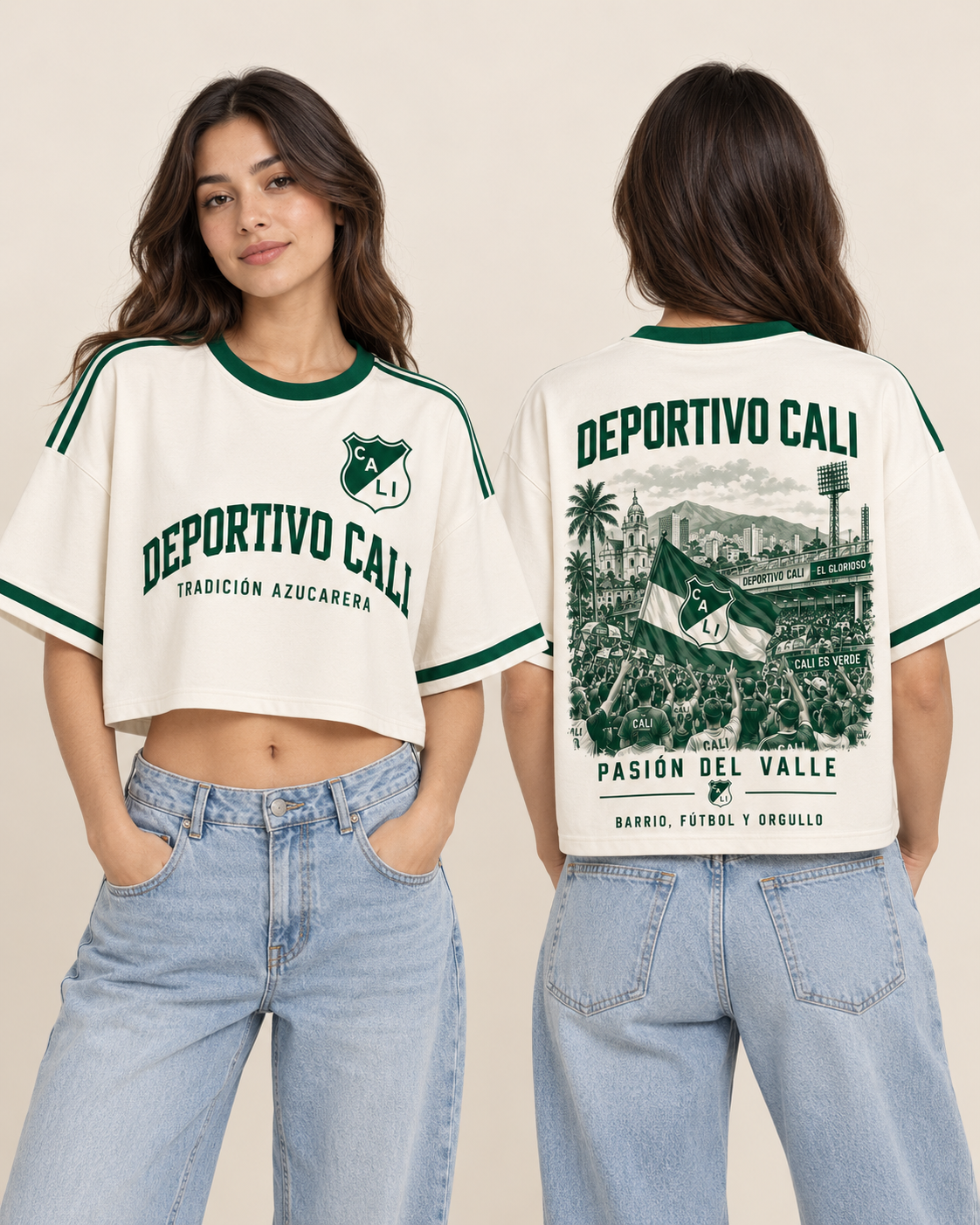 Deportivo Cali X Pasión Del Valle — oversize corta mujer