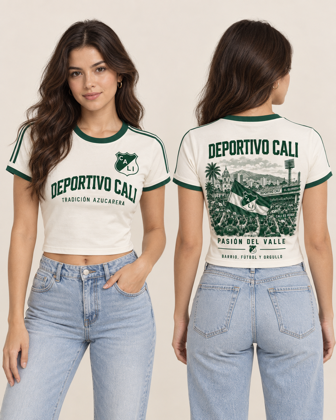 Deportivo Cali X Pasión Del Valle — baby tee mujer