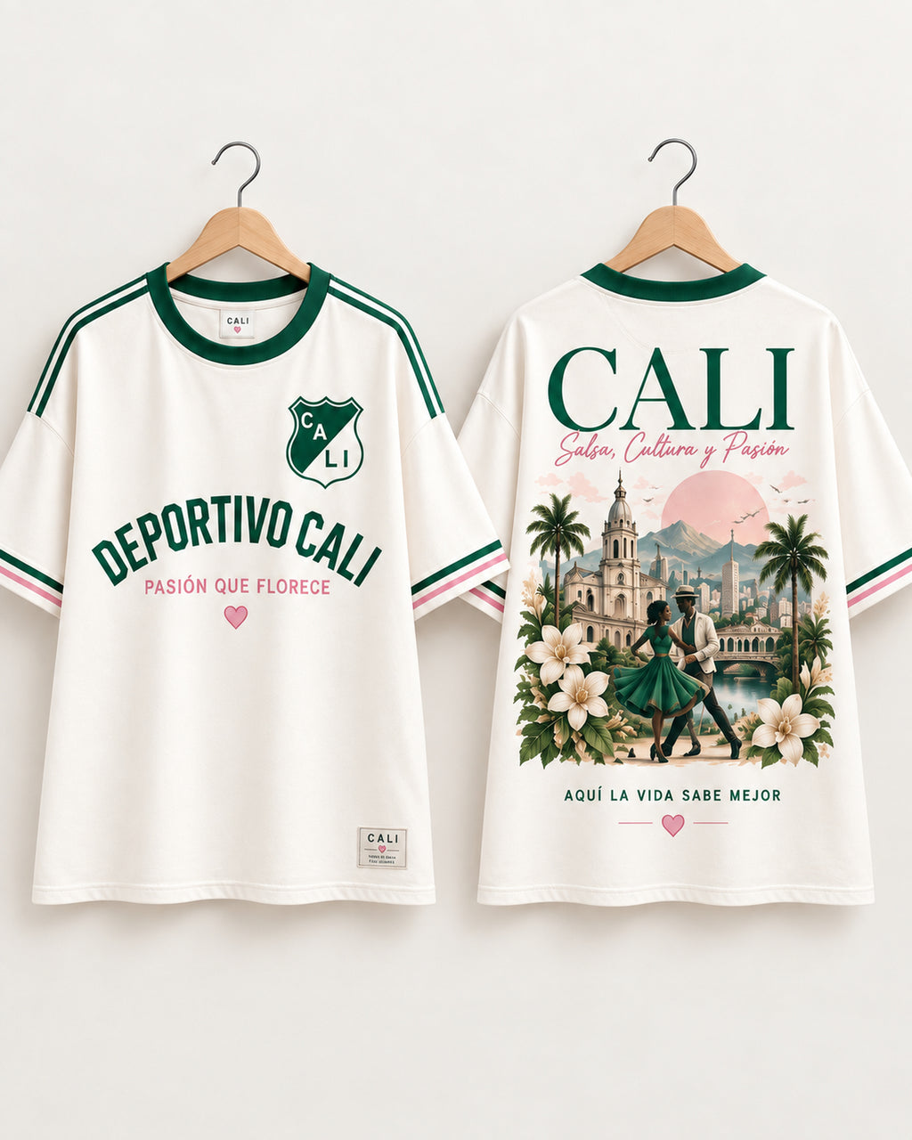 Deportivo Cali X Pasión Que Florece — prenda sola frente y espalda