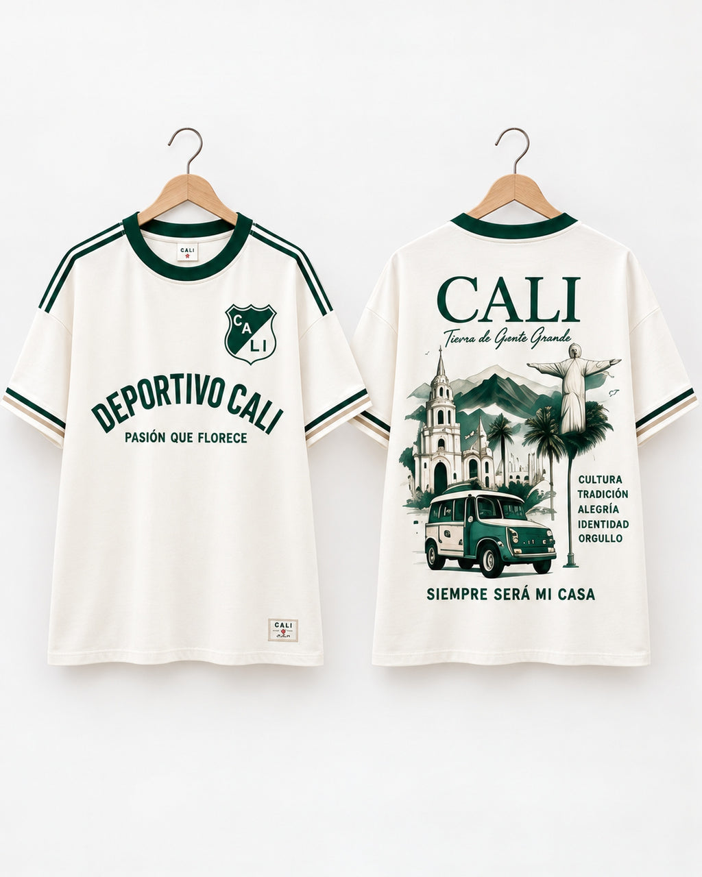 Deportivo Cali X Tierra De Gente Grande — prenda sola frente y espalda