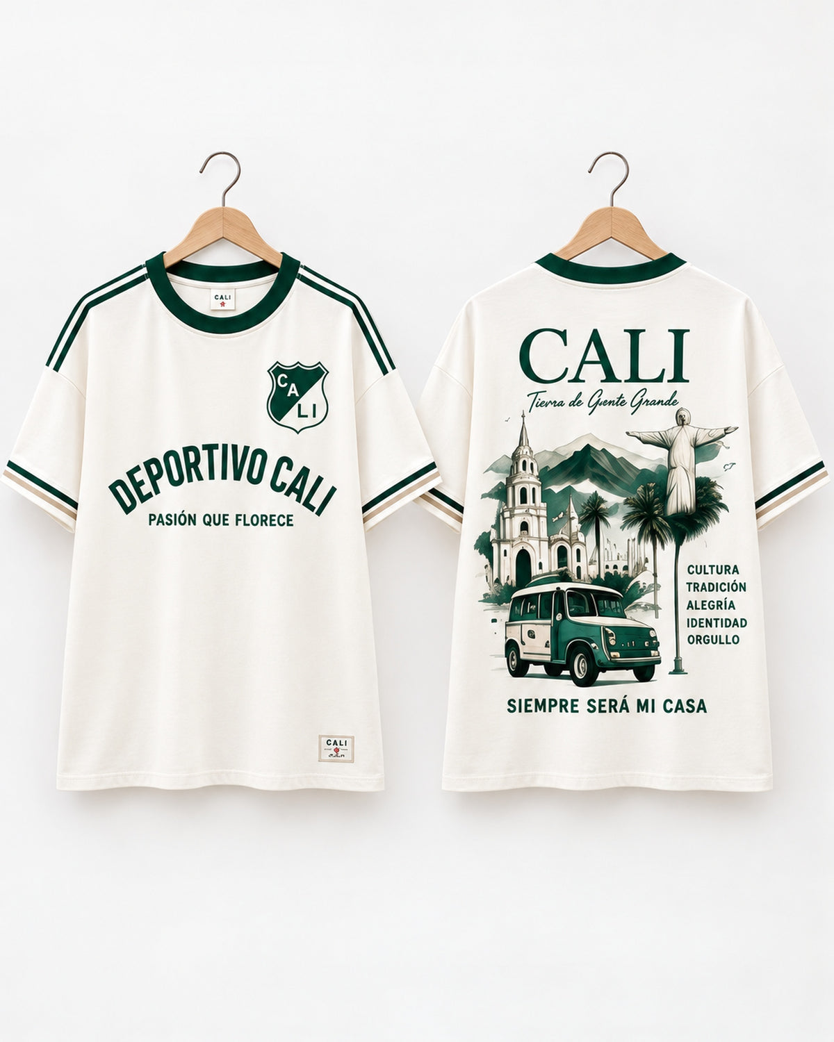 Deportivo Cali X Tierra De Gente Grande — prenda sola frente y espalda