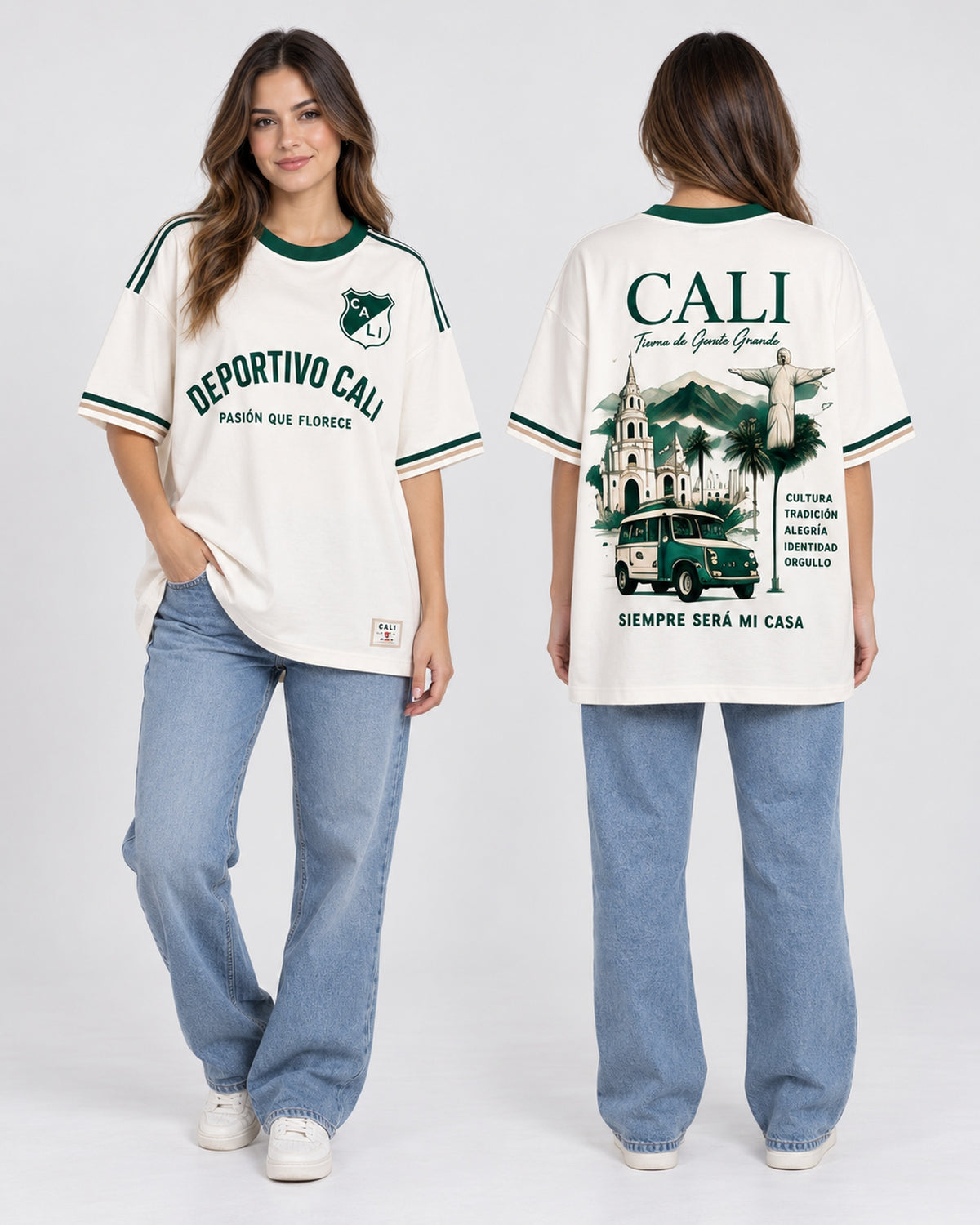 Deportivo Cali X Tierra De Gente Grande — oversize larga mujer