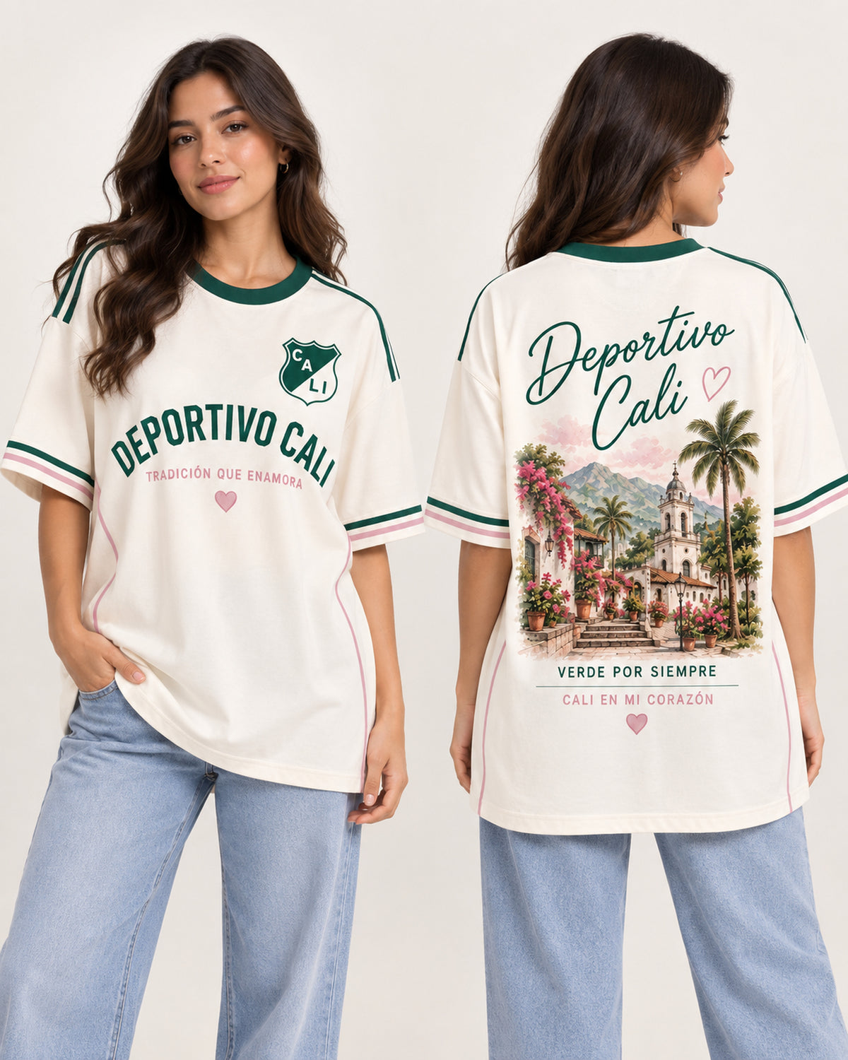 Deportivo Cali X Tradición Que Enamora — oversize larga mujer