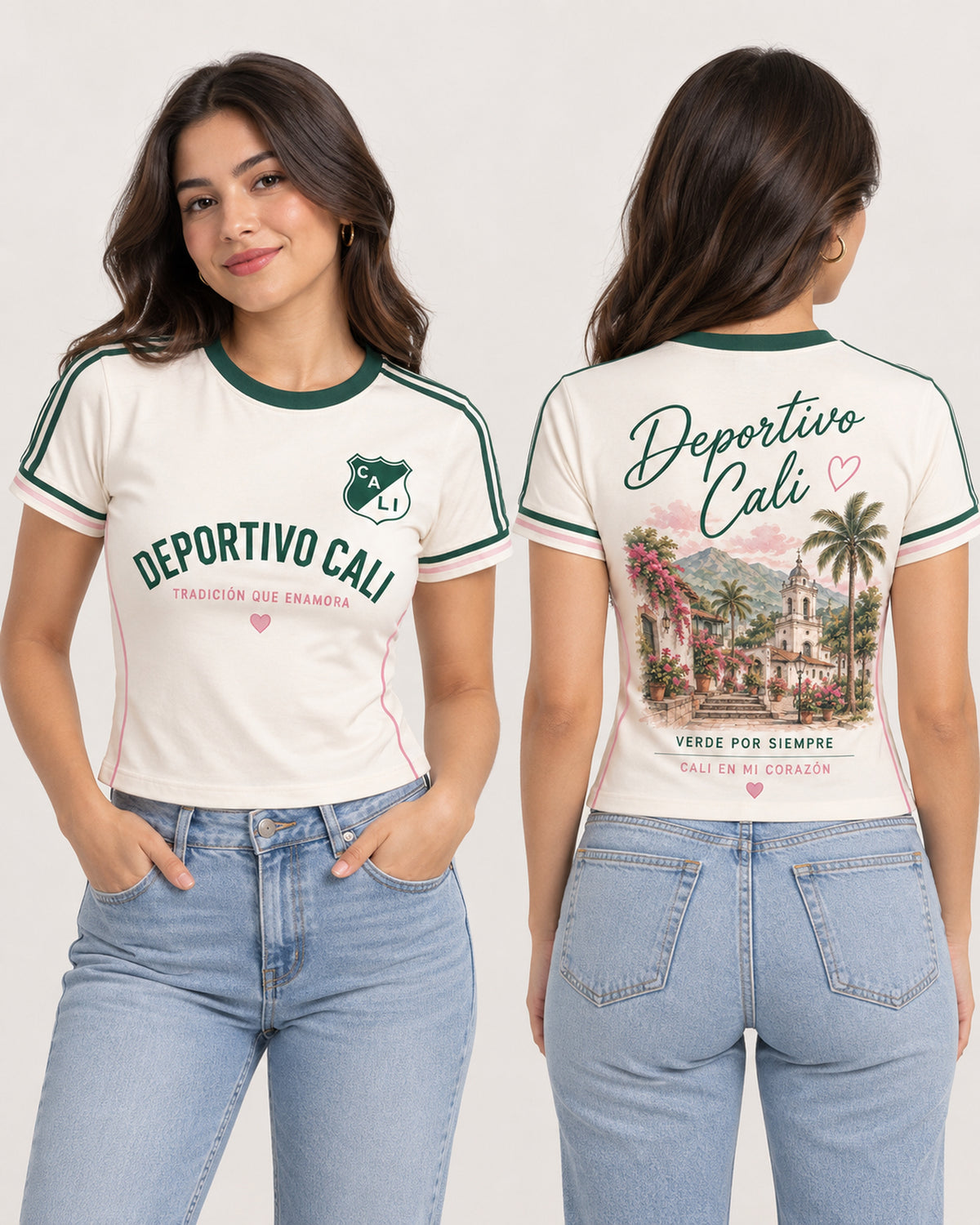 Deportivo Cali X Tradición Que Enamora — baby tee mujer