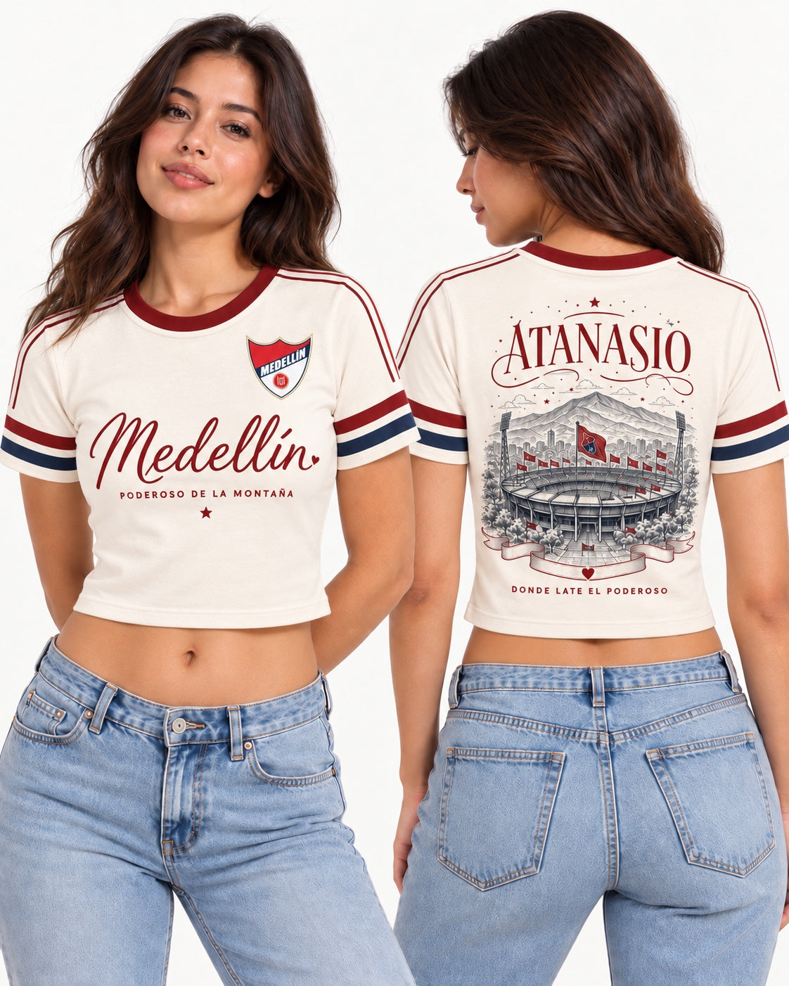 Independiente Medellín X Atanasio - baby tee mujer