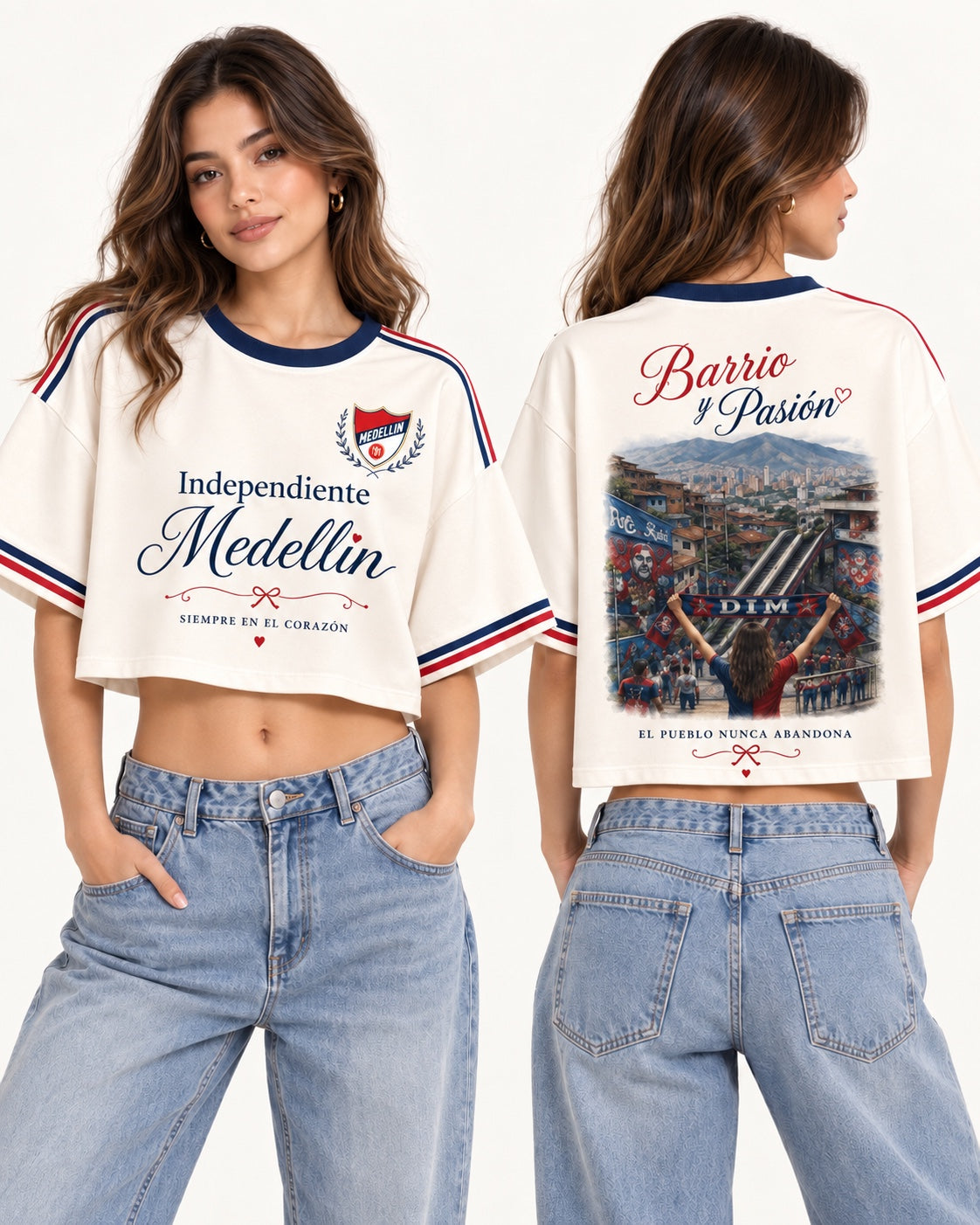 Independiente Medellín X Barrio Y Pasión - oversize corta mujer