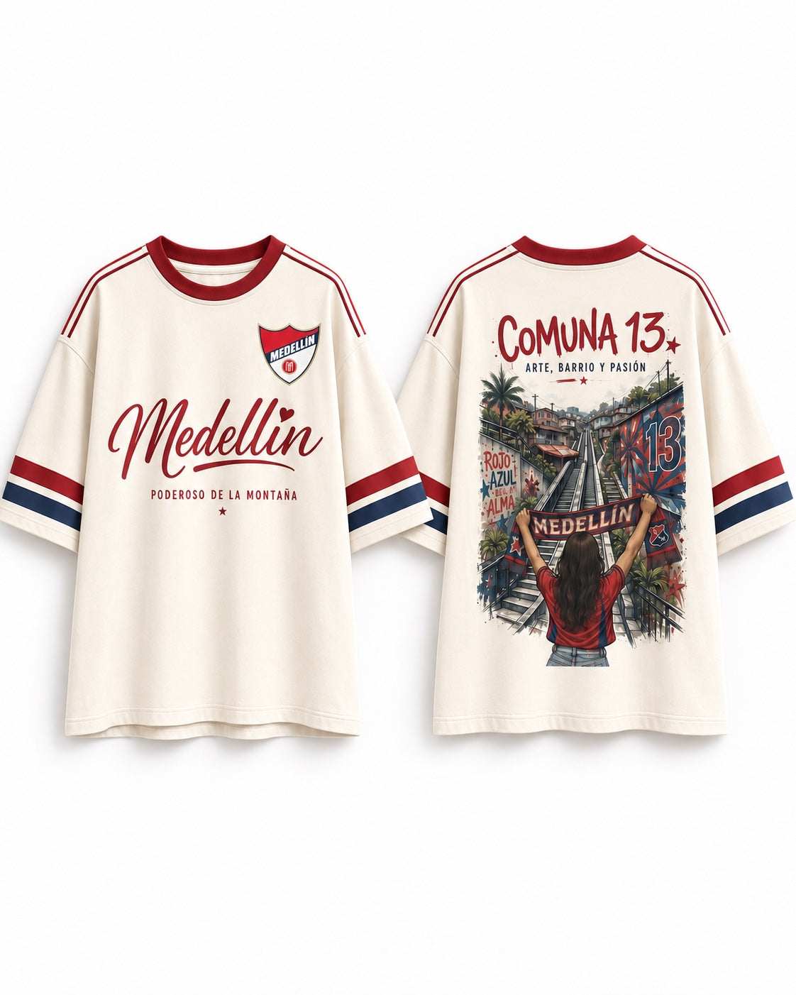 Independiente Medellín X Comuna 13 - frente y espalda