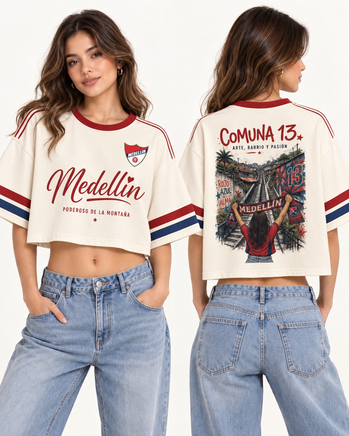 Independiente Medellín X Comuna 13 - Oversize corta mujer
