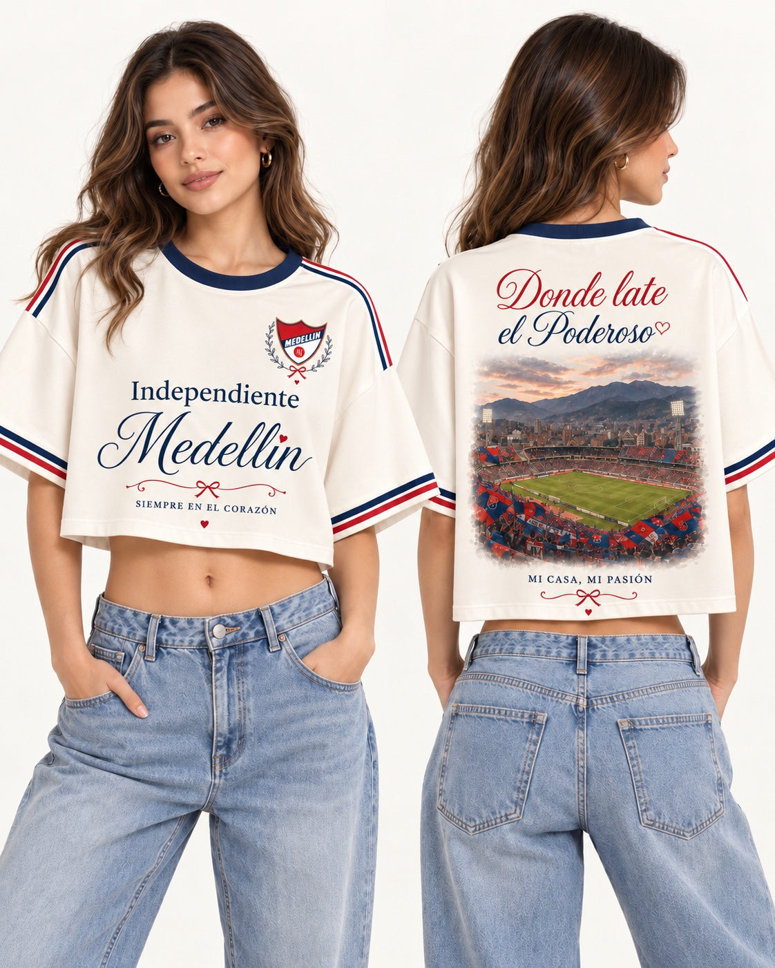 Independiente Medellín X El Poderoso - oversize corta mujer