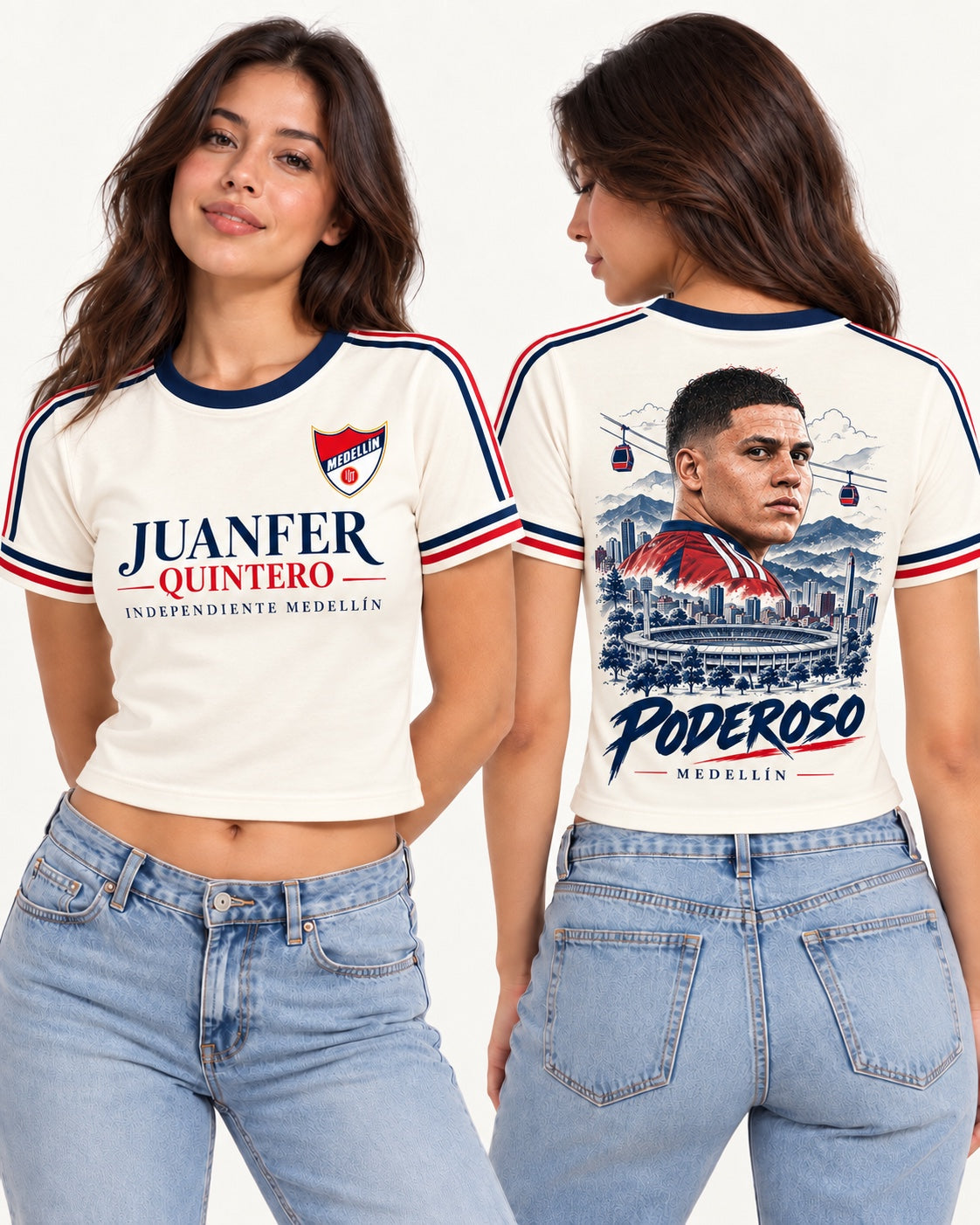 Independiente Medellín X Juanfer - baby tee mujer