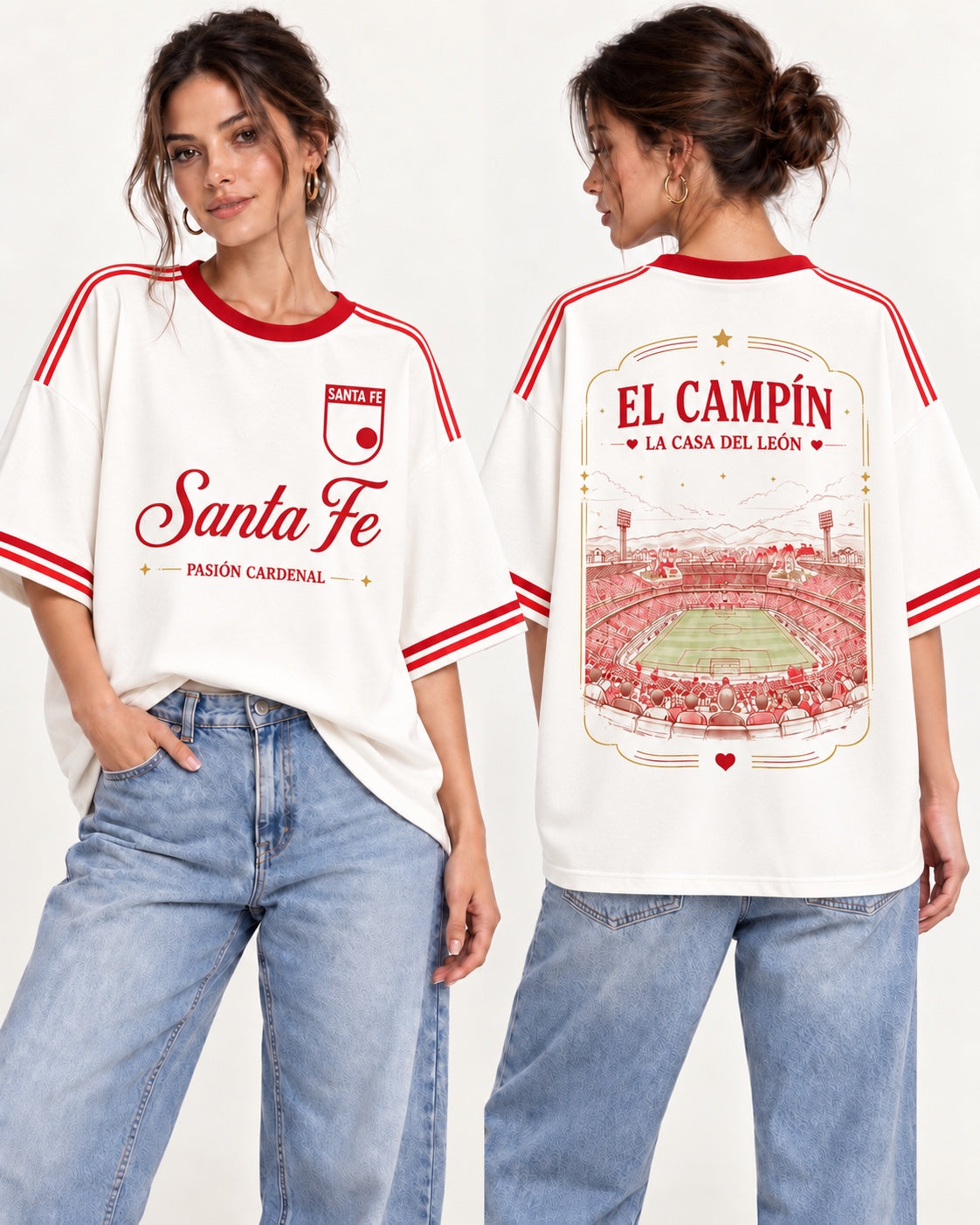 Independiente Santa Fe X Casa Del León - oversize larga mujer