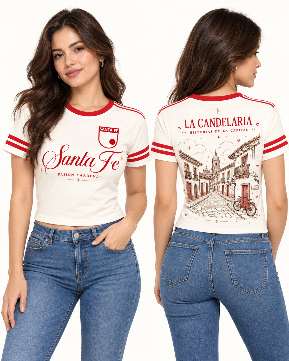 Independiente Santa Fe La Candelaria - baby tee mujer