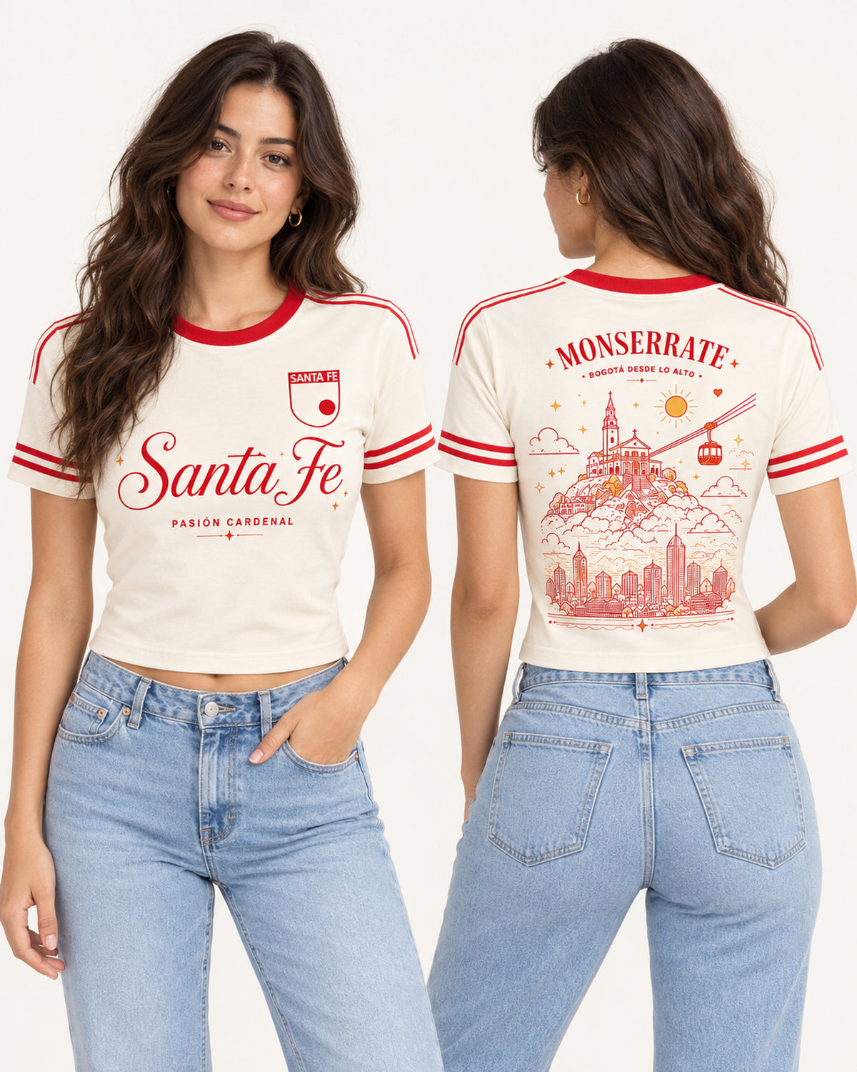 Independiente Santa Fe X Monserrate Desde Lo Alto — baby tee mujer