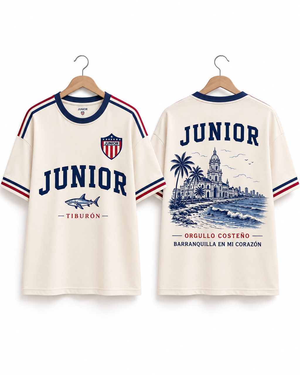 Junior De Barranquilla X Orgullo Costeño — prenda sola frente y espalda