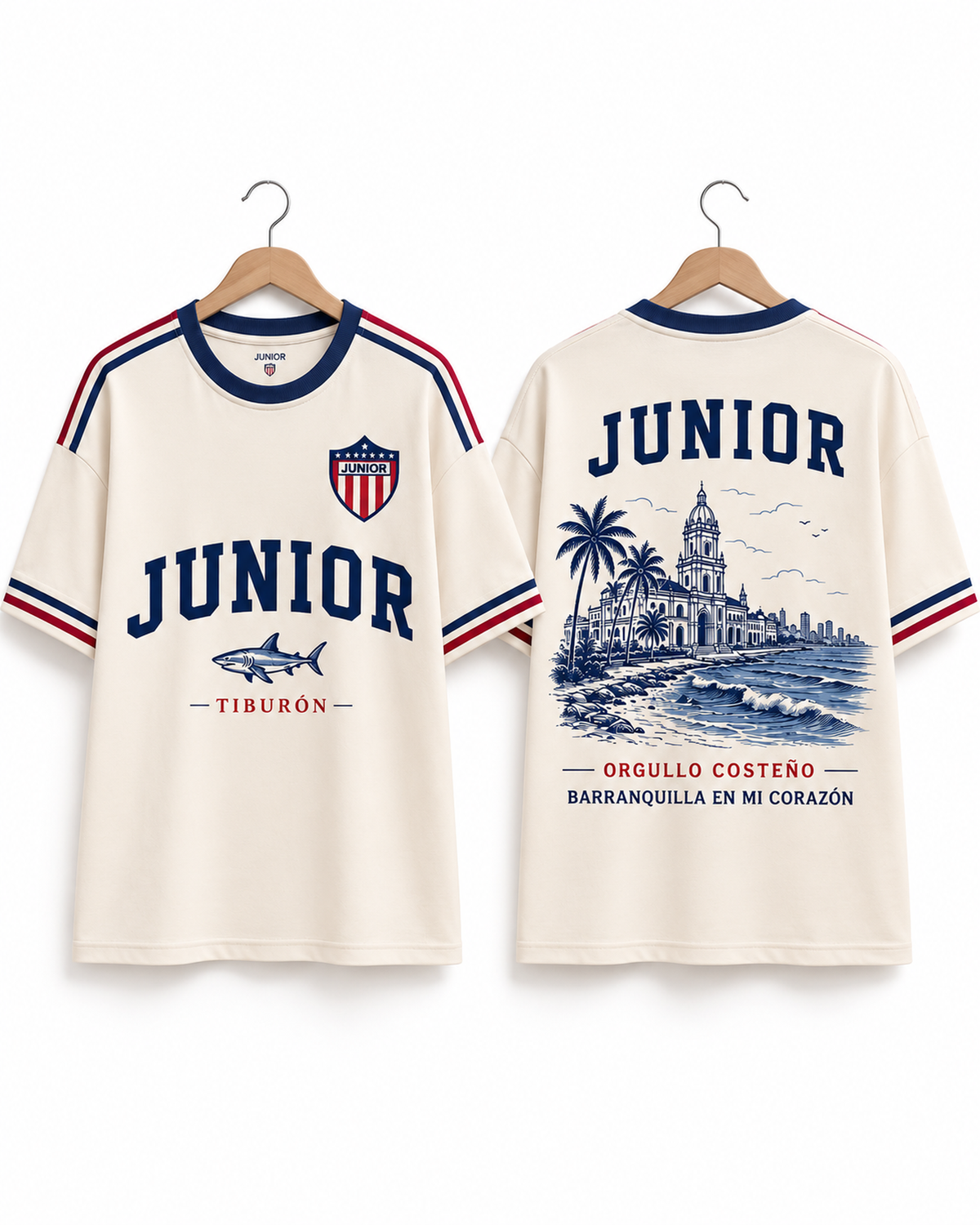 Junior De Barranquilla X Orgullo Costeño — prenda sola frente y espalda