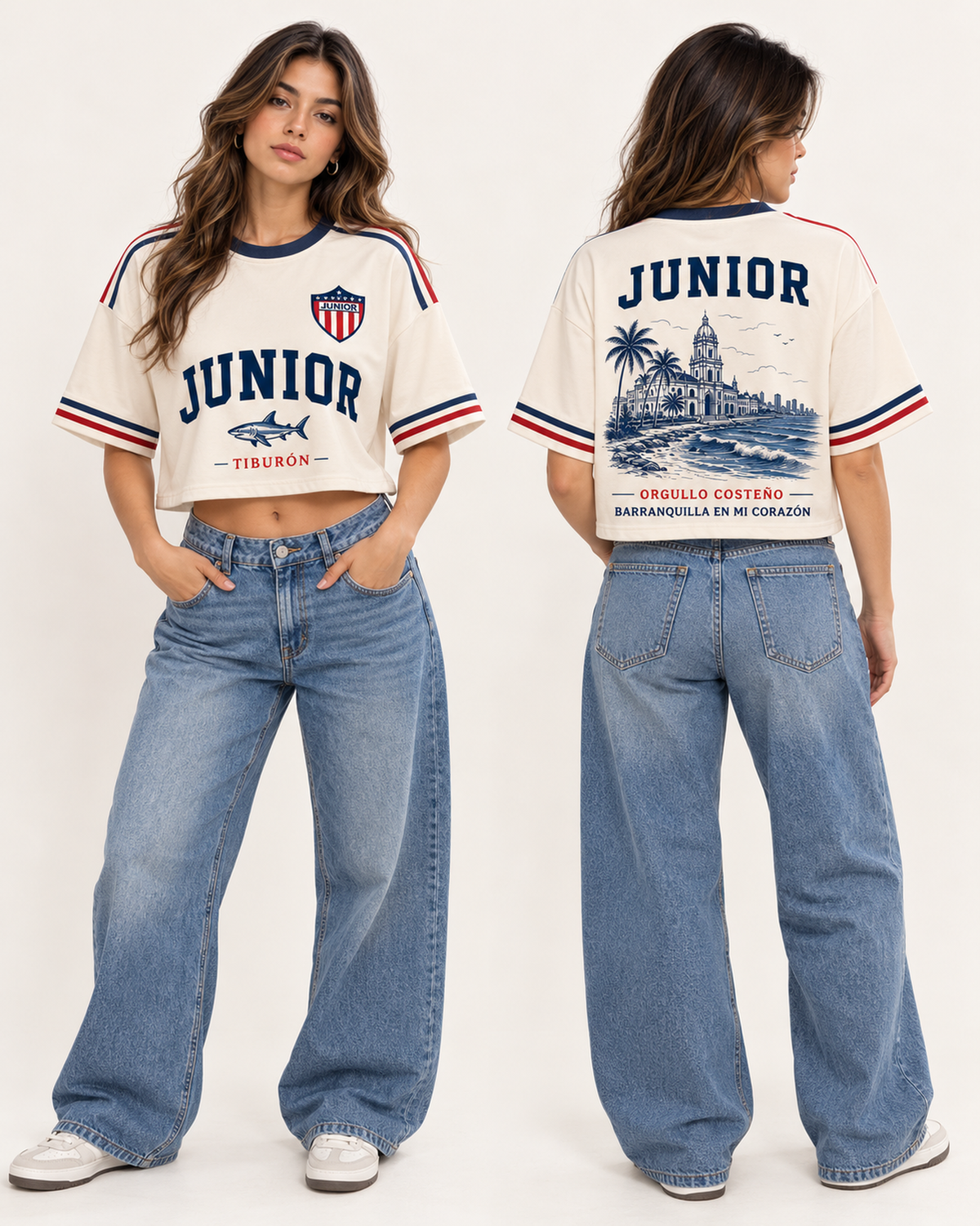Junior De Barranquilla X Orgullo Costeño — oversize corta mujer