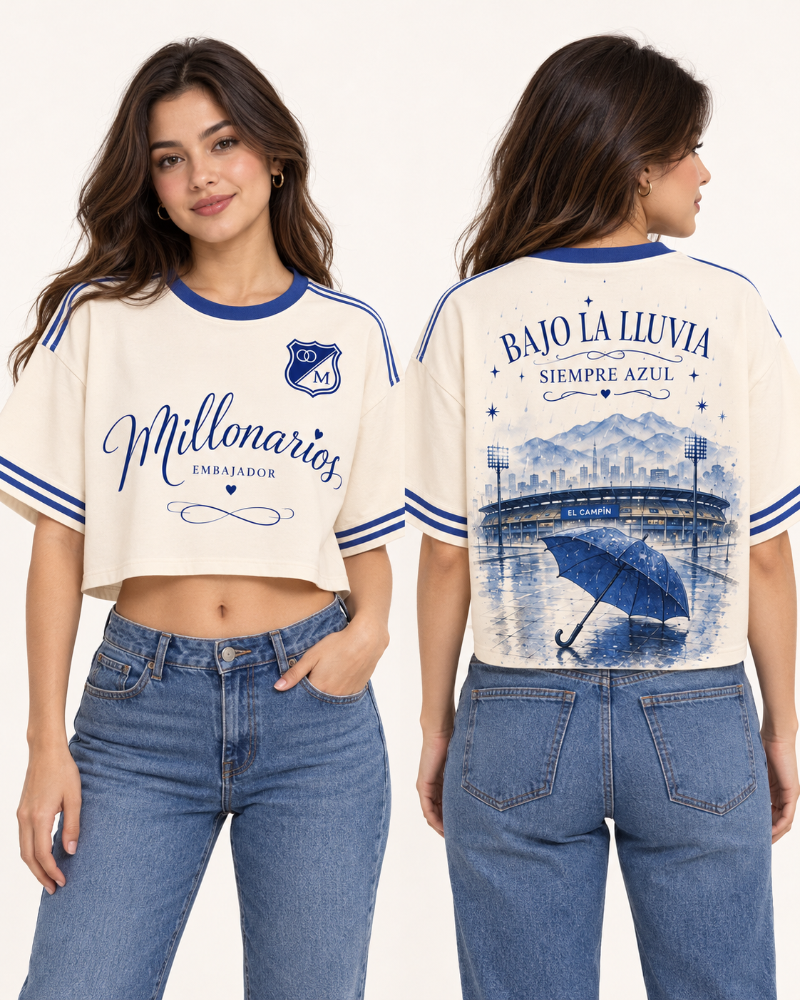 Oversize corta mujer frente y espalda