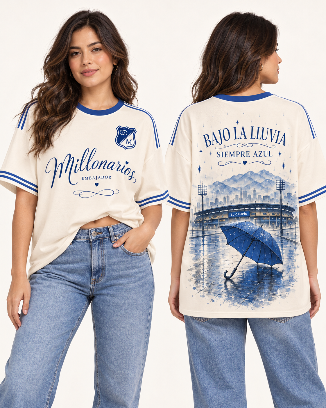 Oversize larga mujer frente y espalda