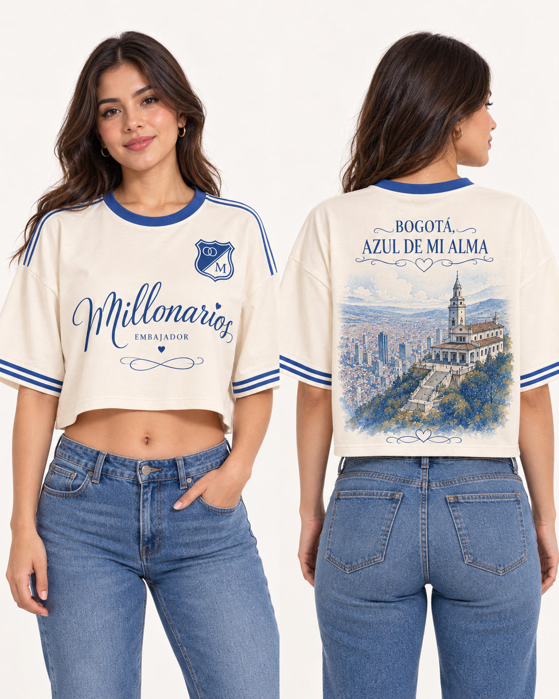 Oversize corta mujer frente y espalda