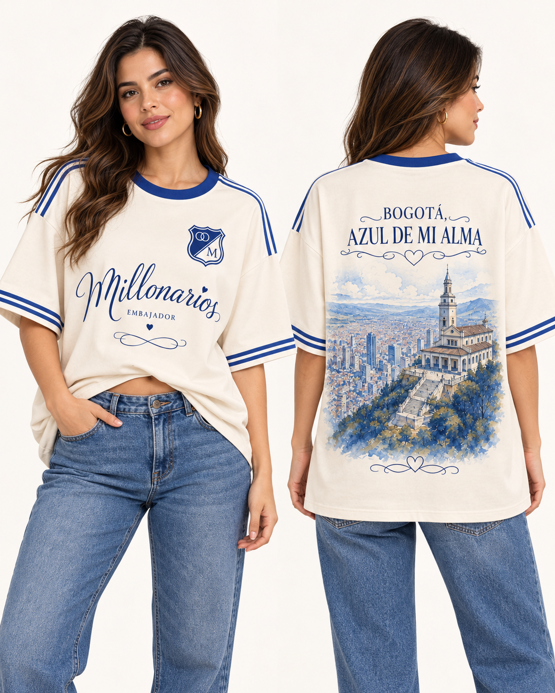 Oversize larga mujer frente y espalda