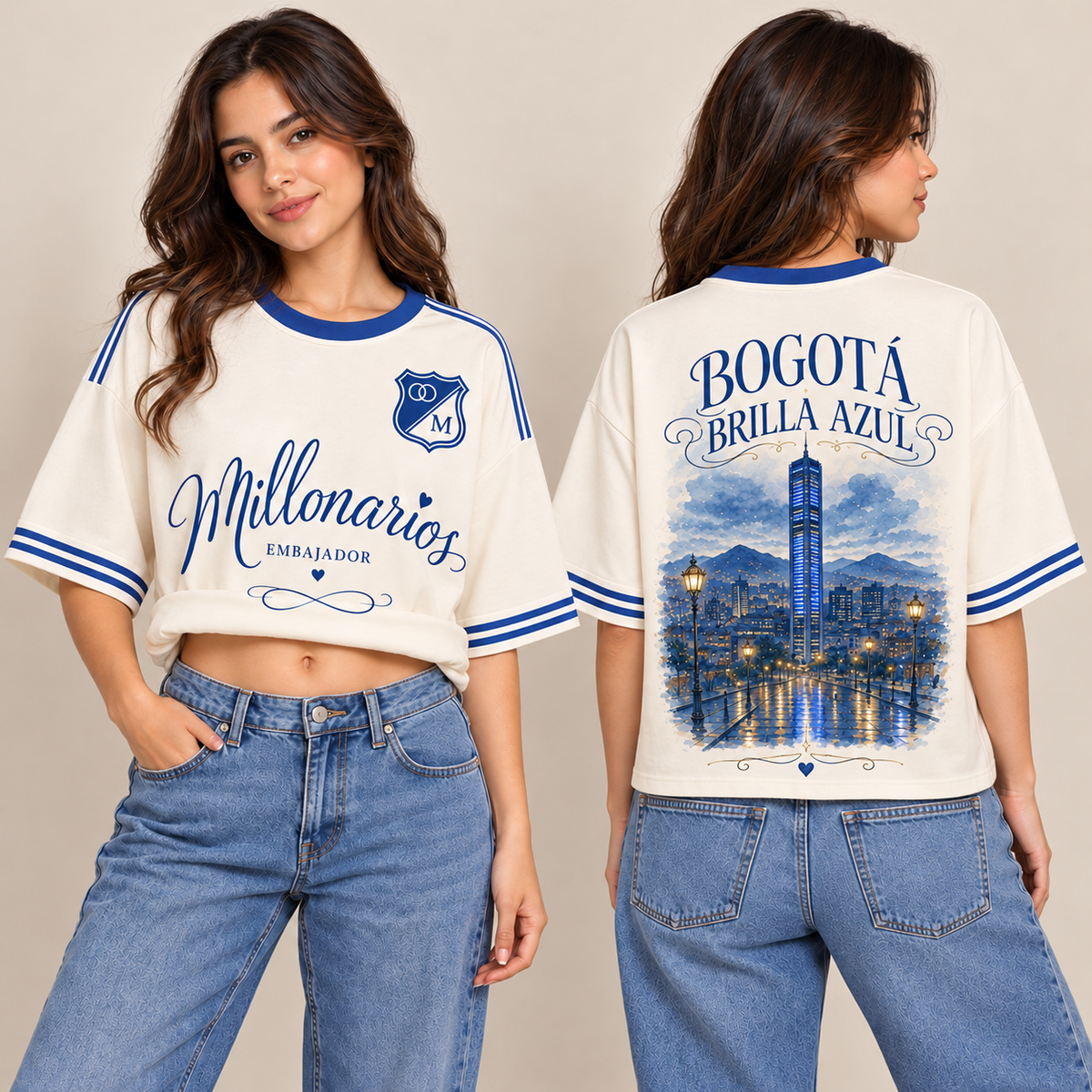 Oversize larga mujer frente y espalda