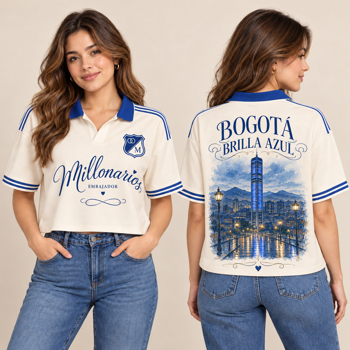 Polo corta mujer frente y espalda