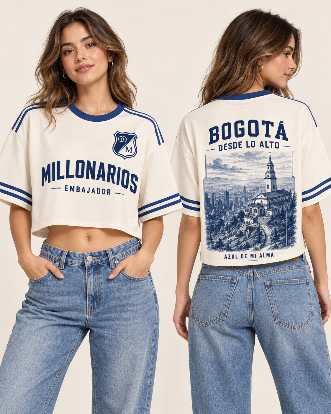 Oversize corta mujer frente y espalda