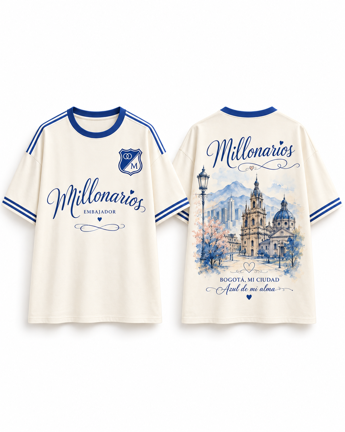 Millonarios · Bogotá en Acuarela, vista frontal y trasera