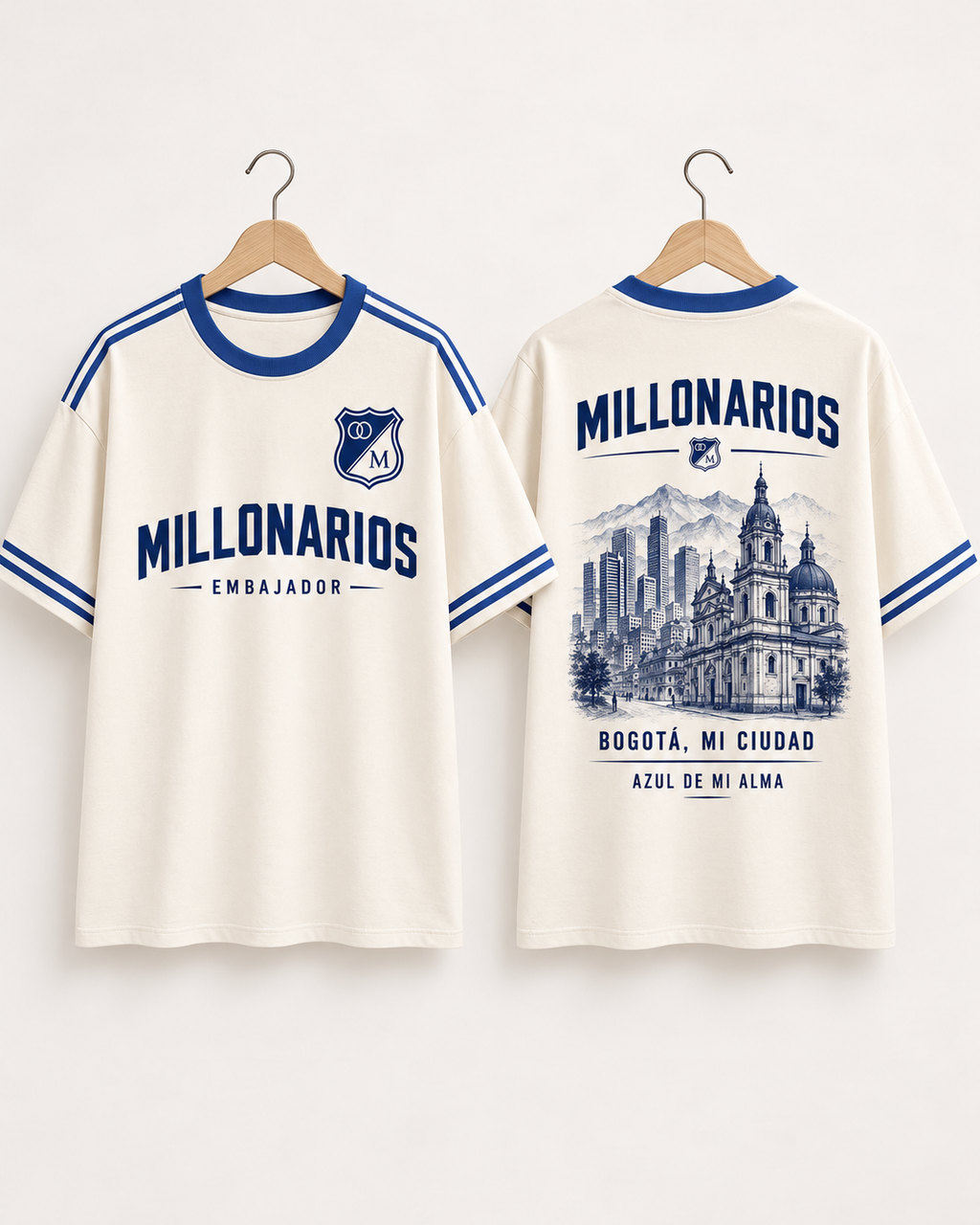 Millonarios X Bogotá Mi Ciudad — prenda sola frente y espalda