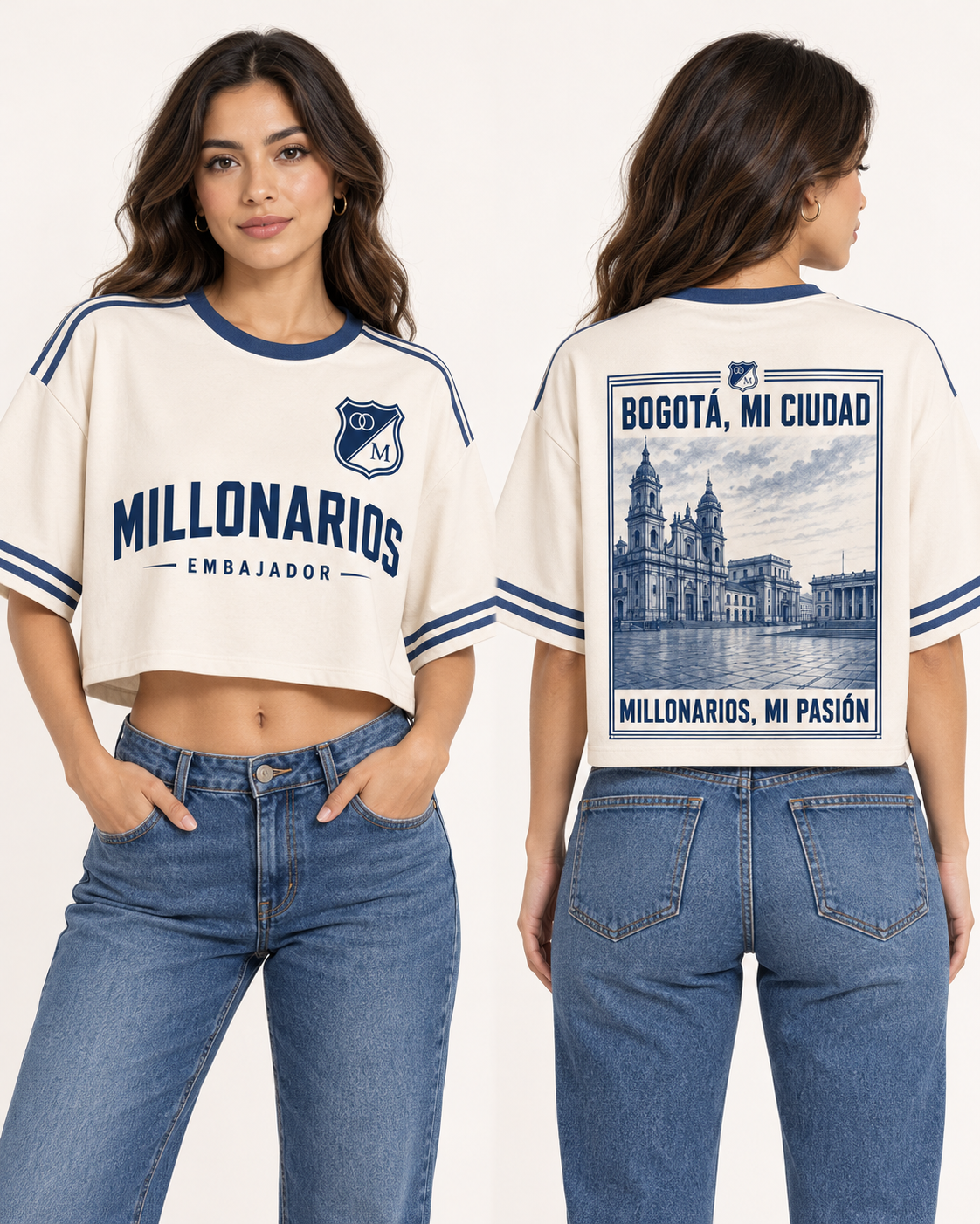 Oversize corta mujer frente y espalda