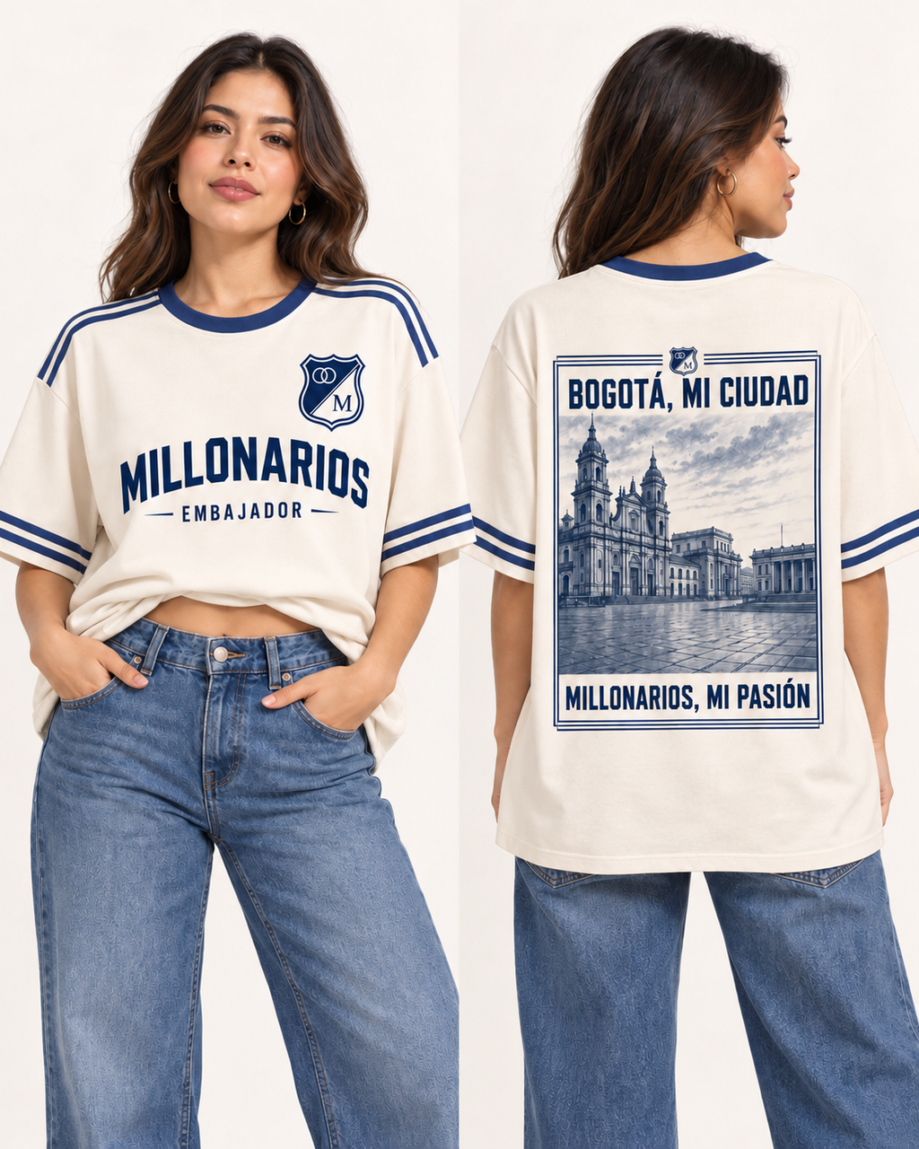 Oversize larga mujer frente y espalda