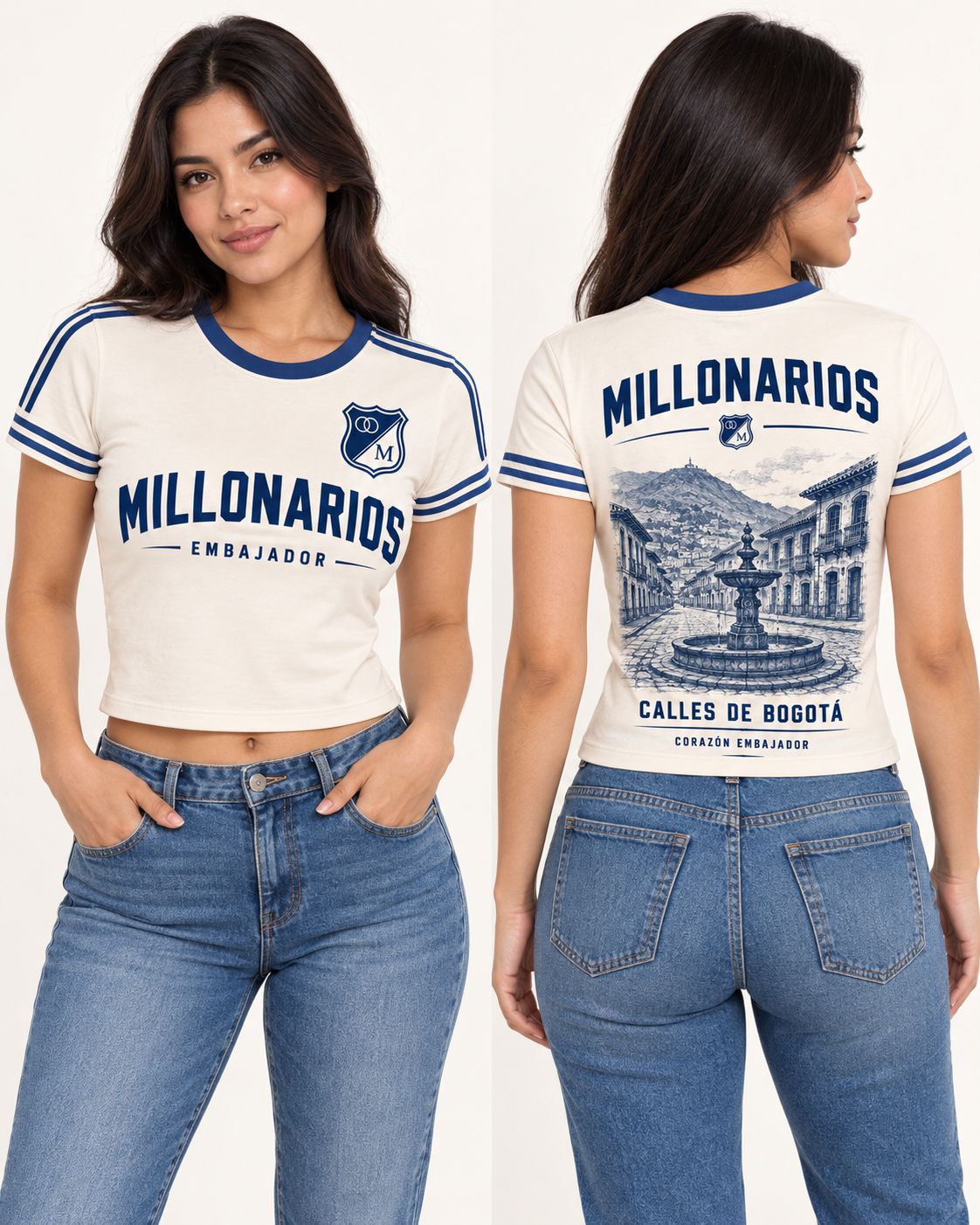 Baby tee mujer frente y espalda