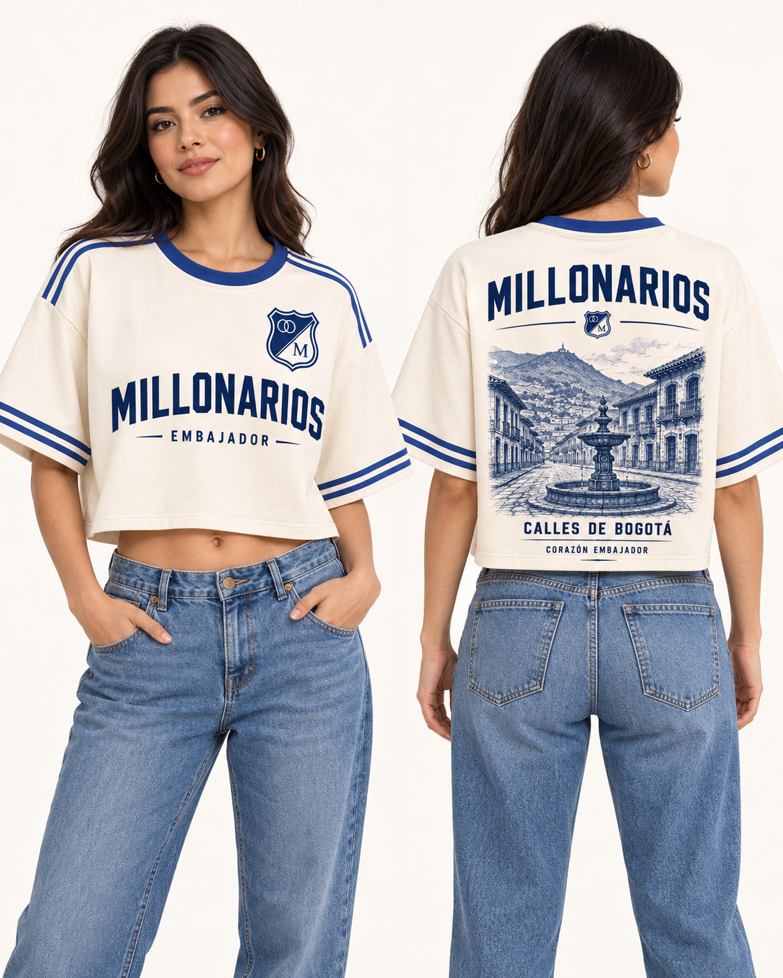Oversize corta mujer frente y espalda