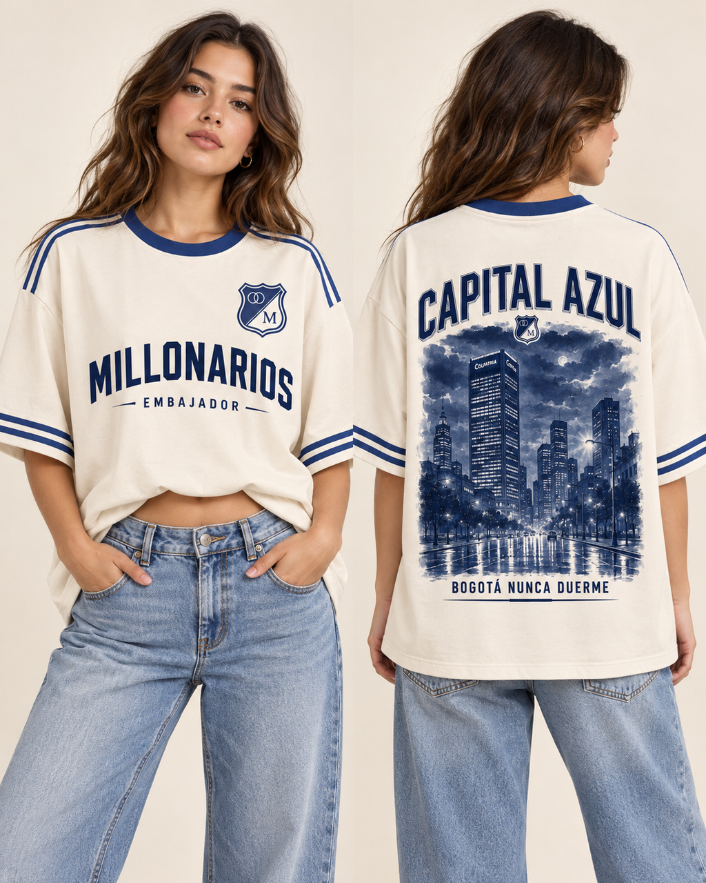 Oversize larga mujer frente y espalda