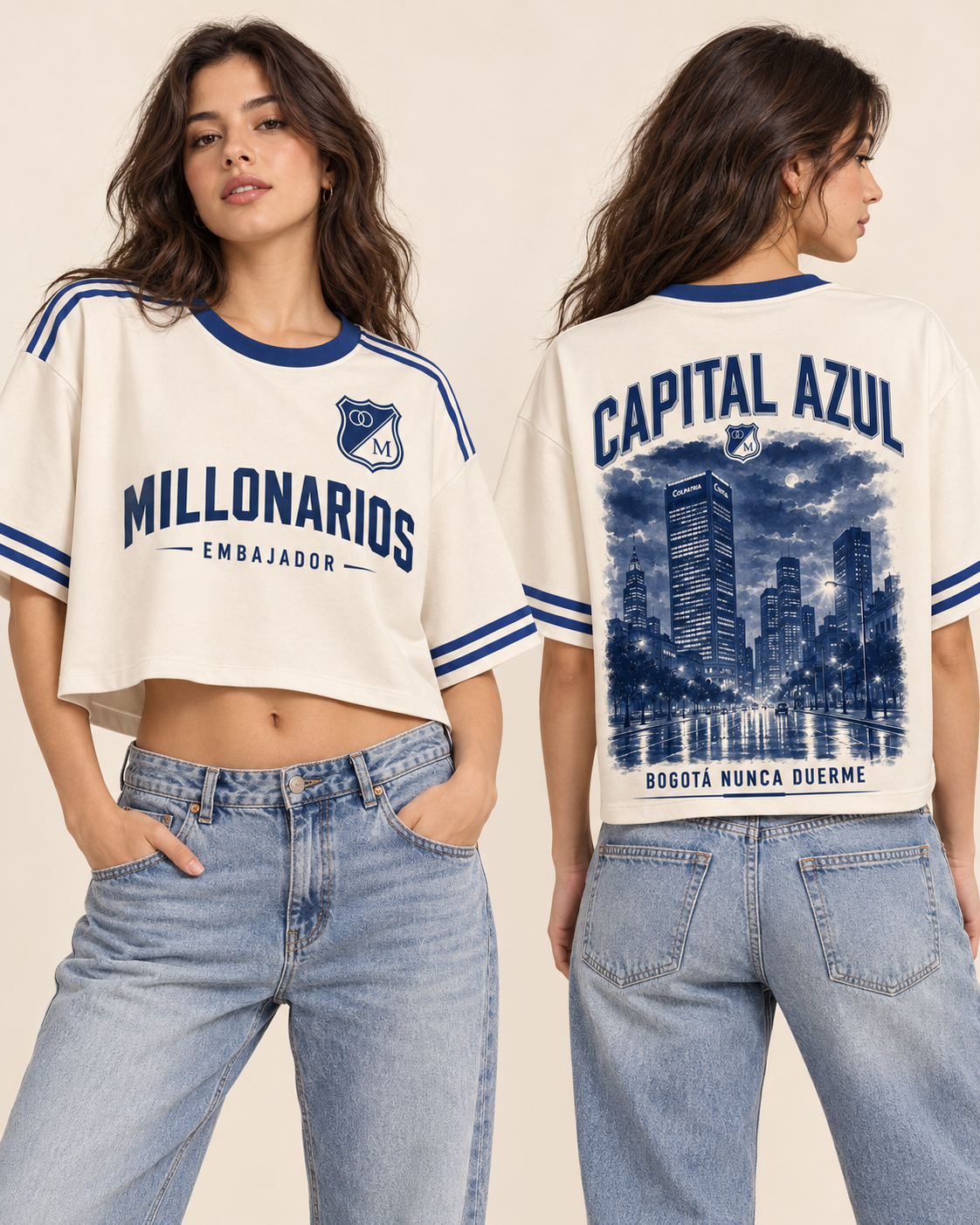 Oversize corta mujer frente y espalda