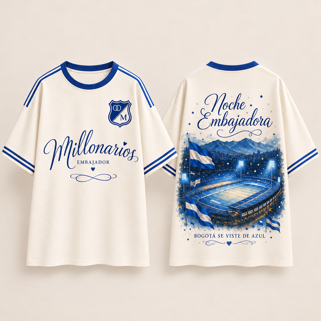 Millonarios · Noche embajadora — Prenda sola frente y espalda