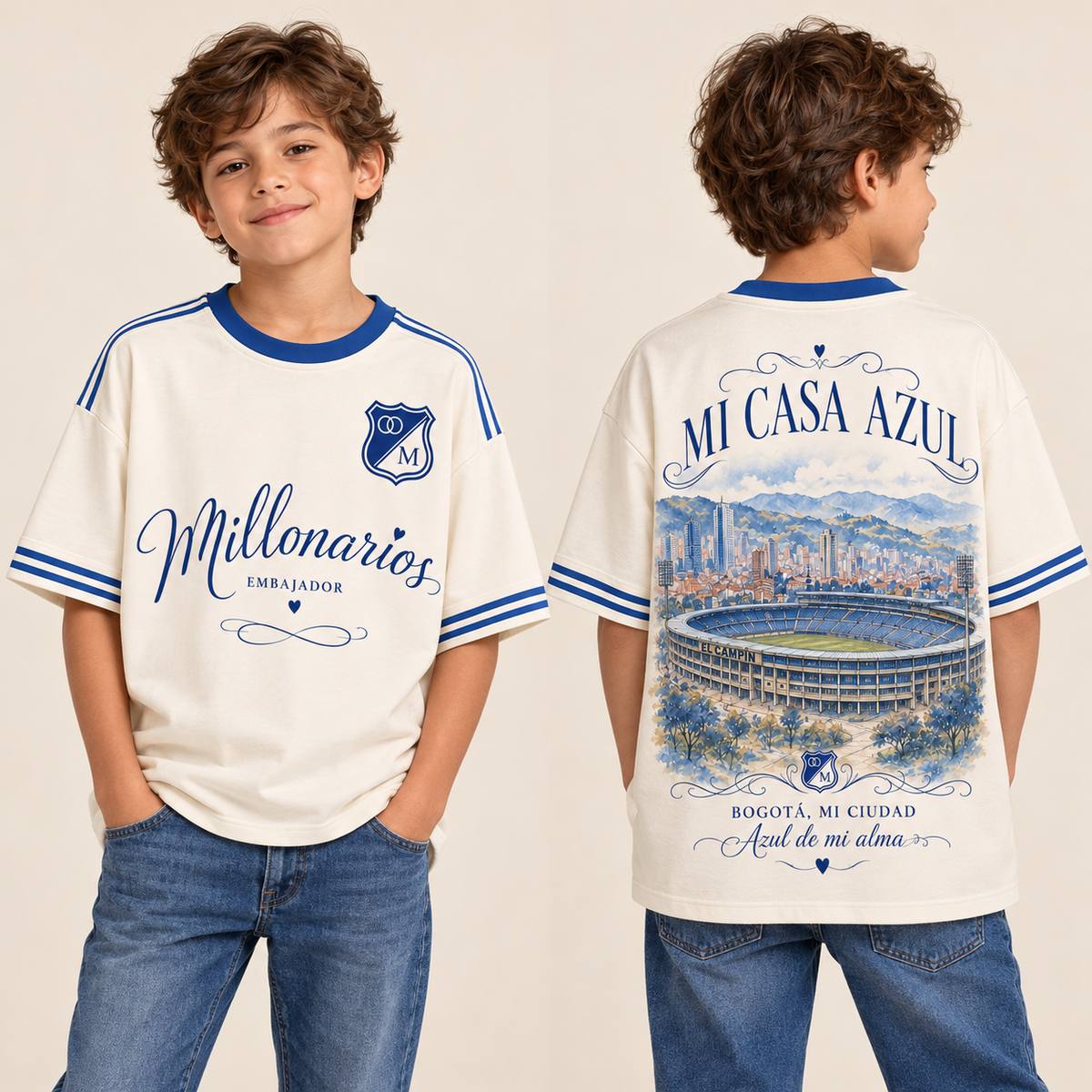 Millonarios · Mi casa azul — Niños, frente y espalda