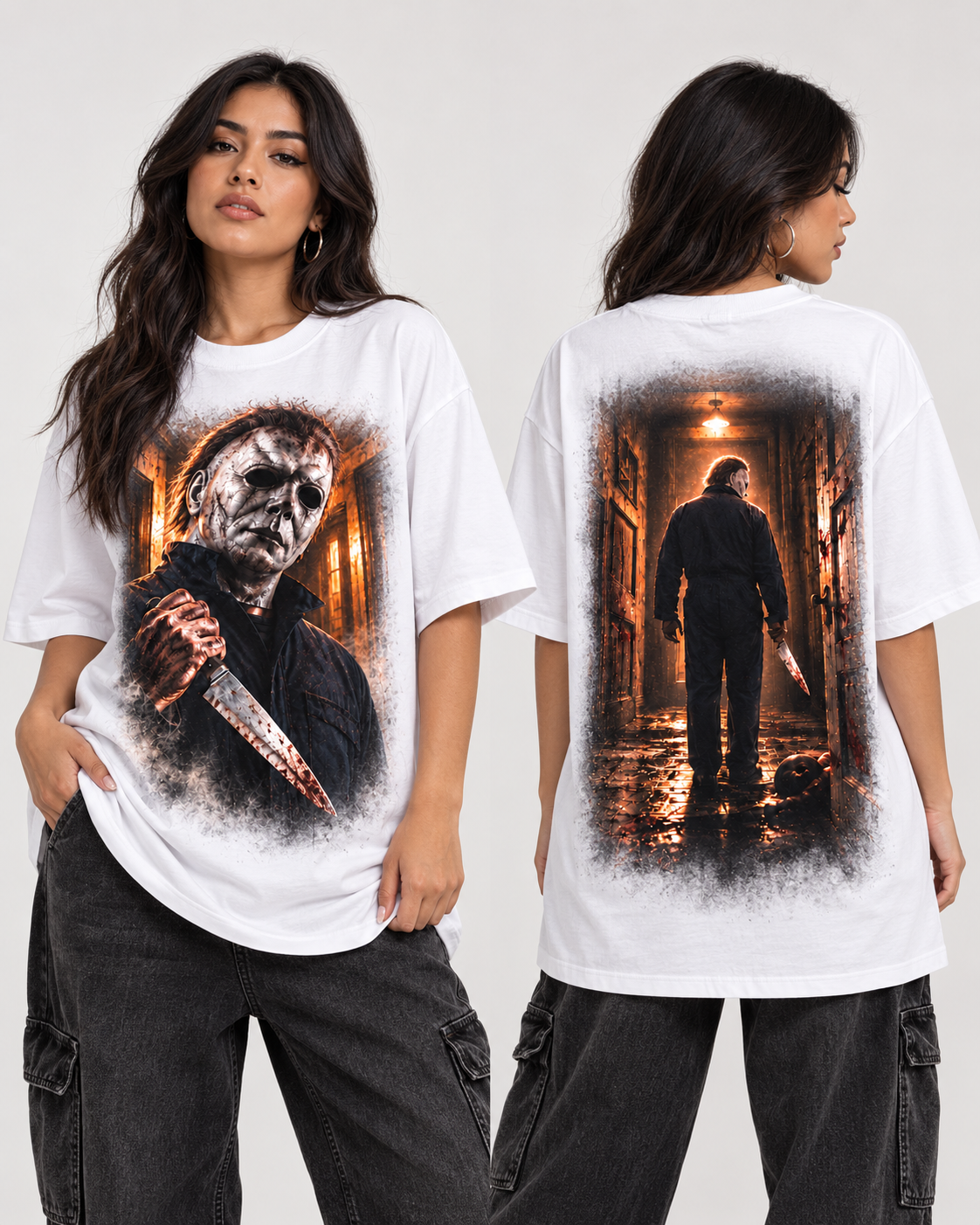 Michael Myers oversize larga mujer blanca