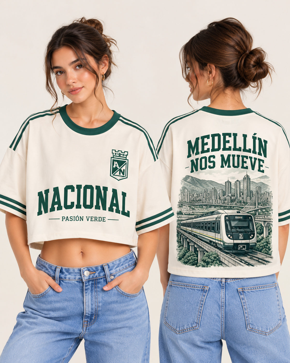Atlético Nacional Medellín Nos Mueve - oversize corta mujer