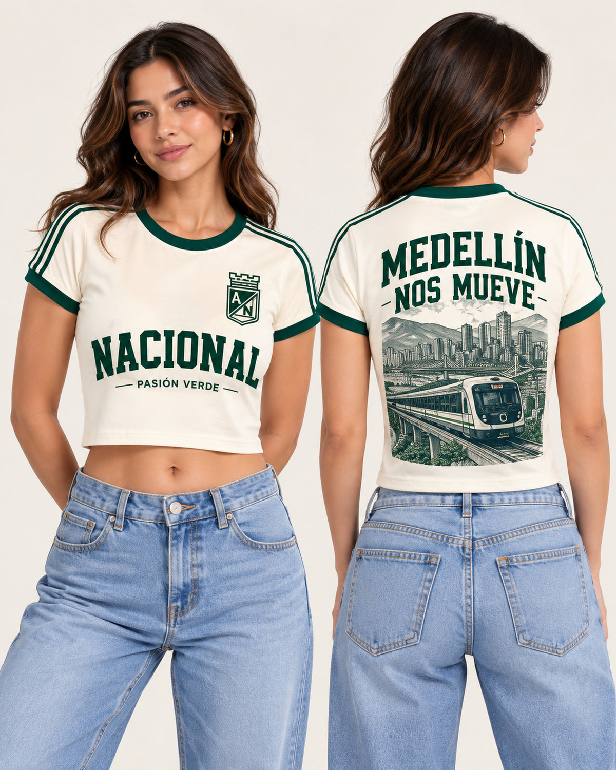 Atlético Nacional Medellín Nos Mueve - baby tee mujer